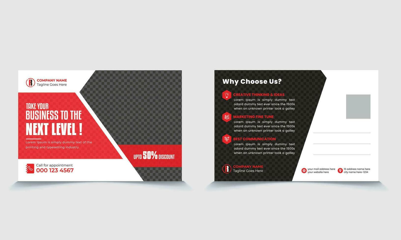 Professional Clean And Modern creative agency Business Post Card Print Ready, Direct Mail EDDM ,standard postcard Template vector
