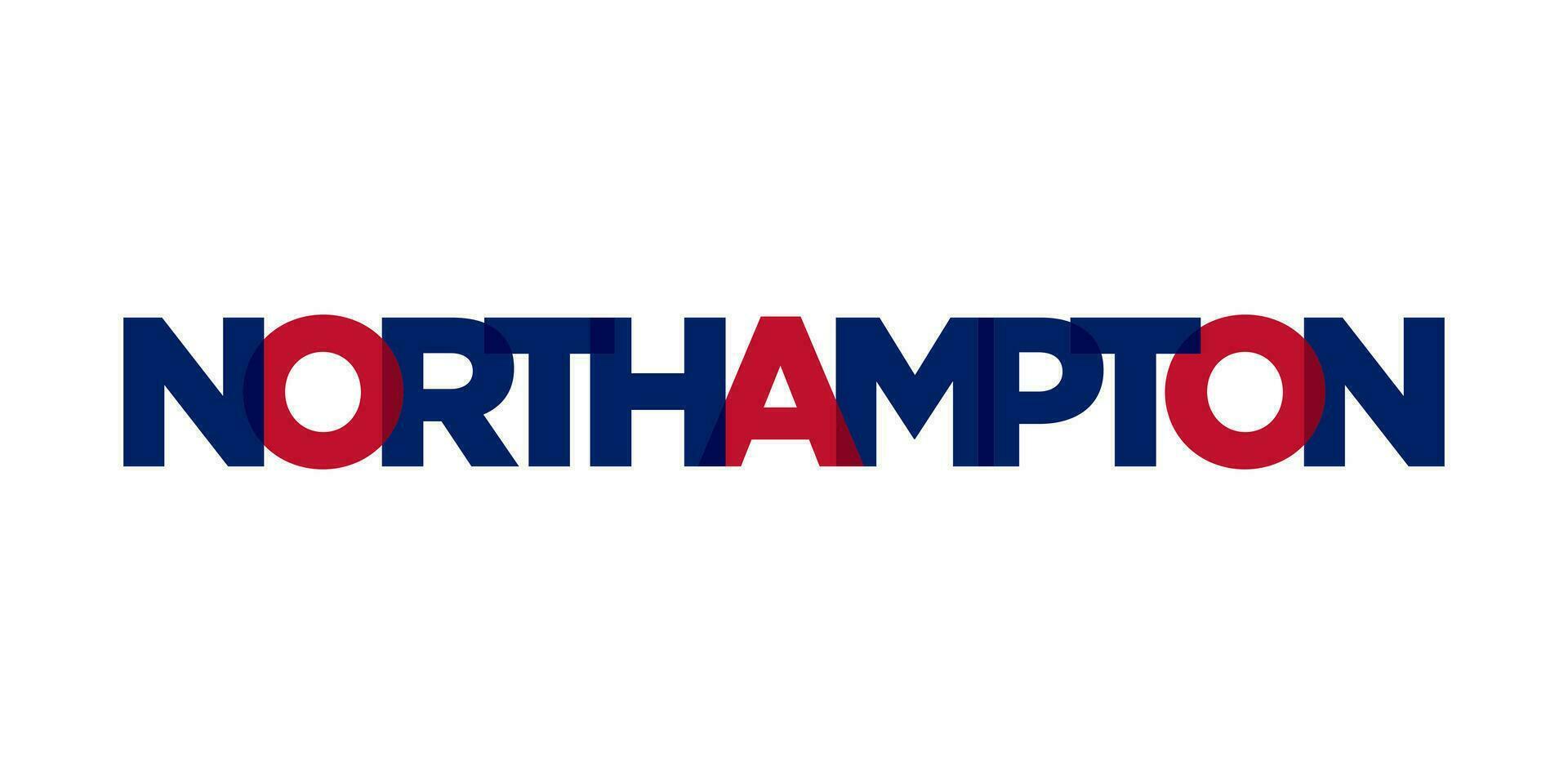 Northampton city in the United Kingdom design features a geometric style illustration with bold typography in a modern font on white background. vector