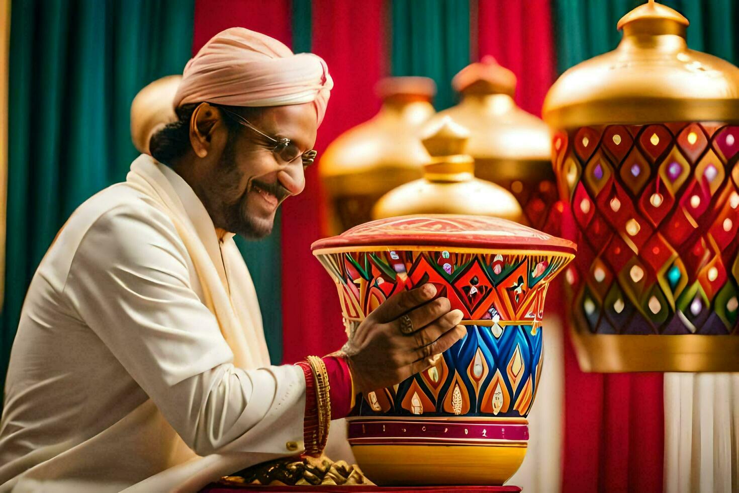 indio Boda fotógrafo en hyderabad. generado por ai foto