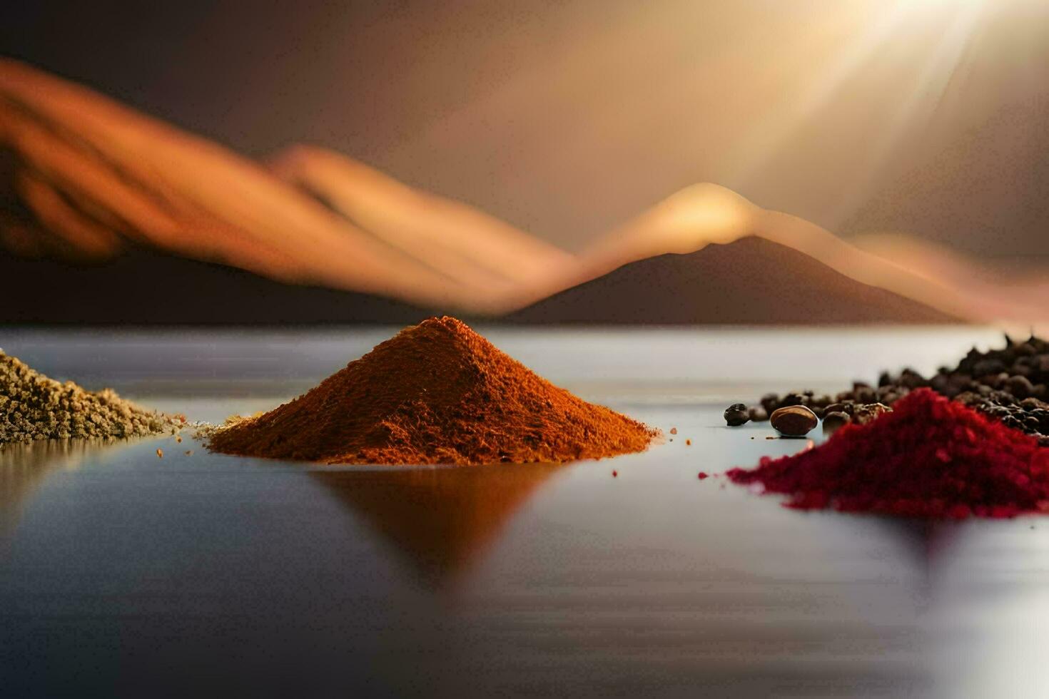 spices and spices on a table. AI-Generated photo