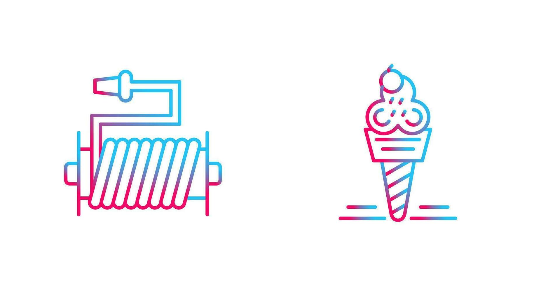 Water Hose and Ice Cream Icon vector