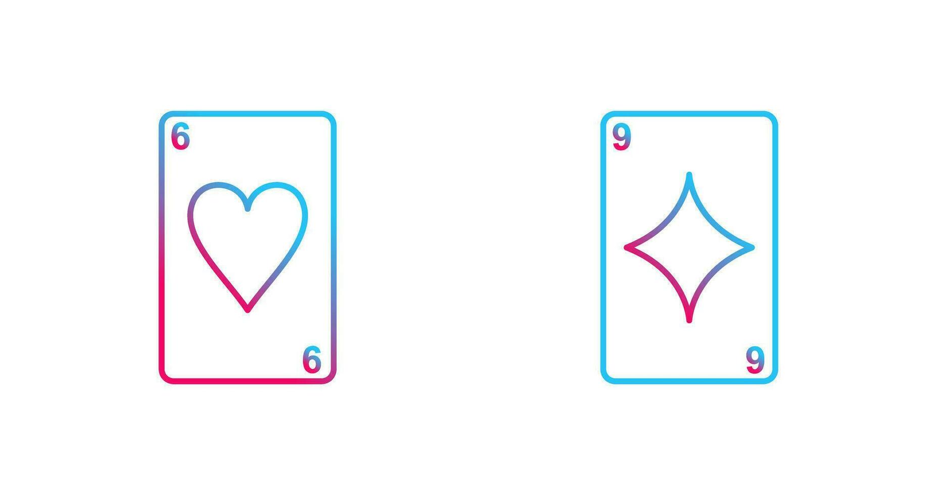 heart cards and diamonds card Icon vector