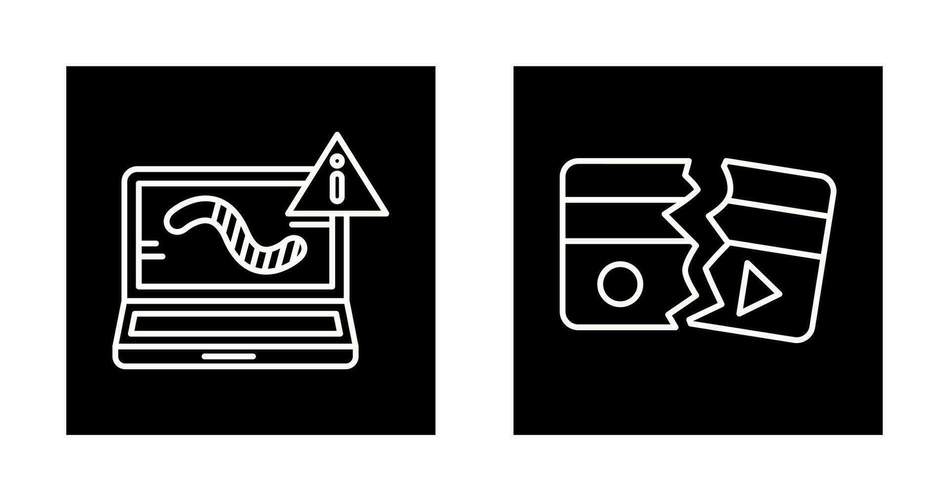 Worm and Broken Icon vector