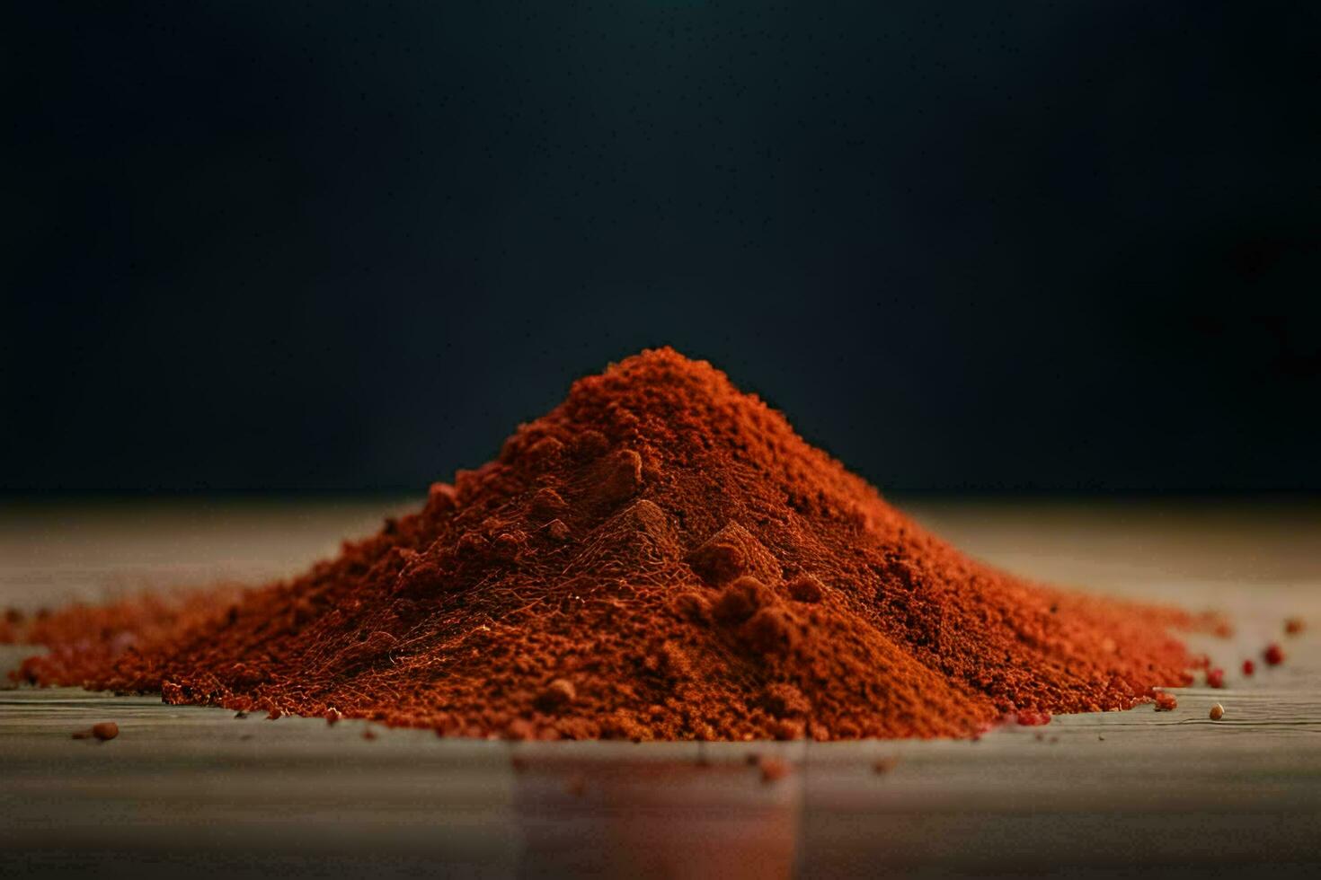 a pile of red powder on a wooden table. AI-Generated photo