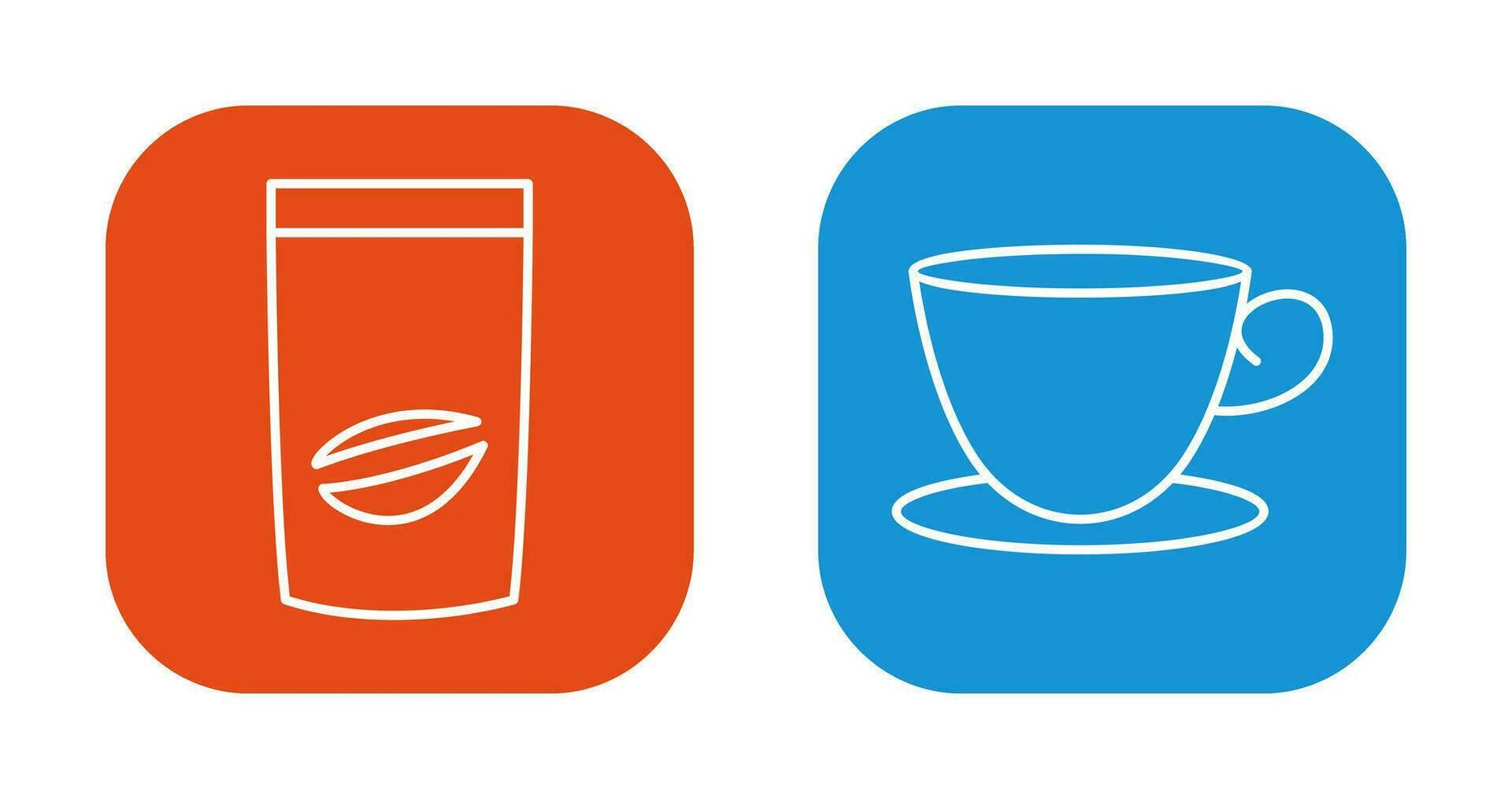 café bolso y té taza icono vector