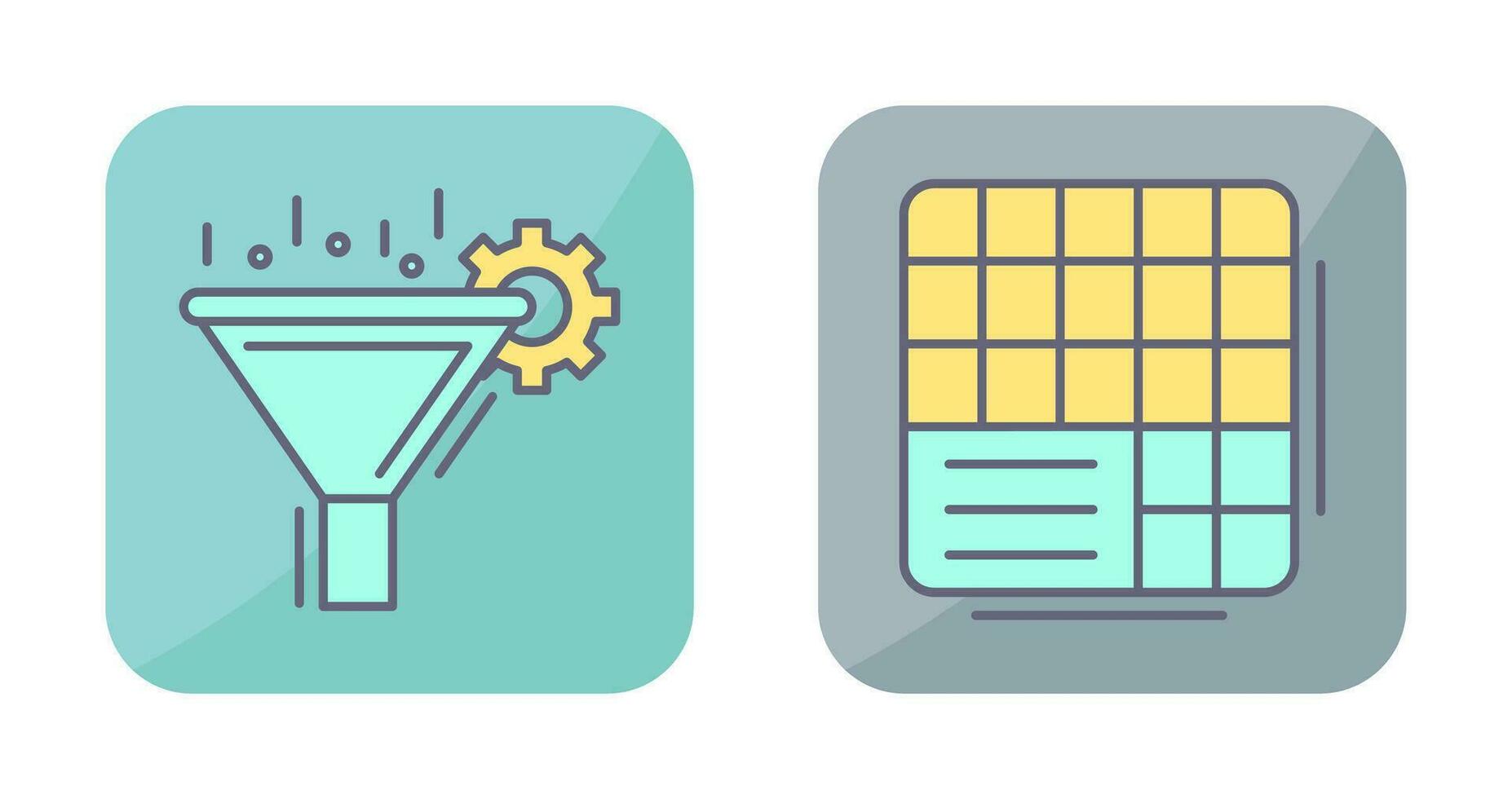 Filtering and Table Data Icon vector