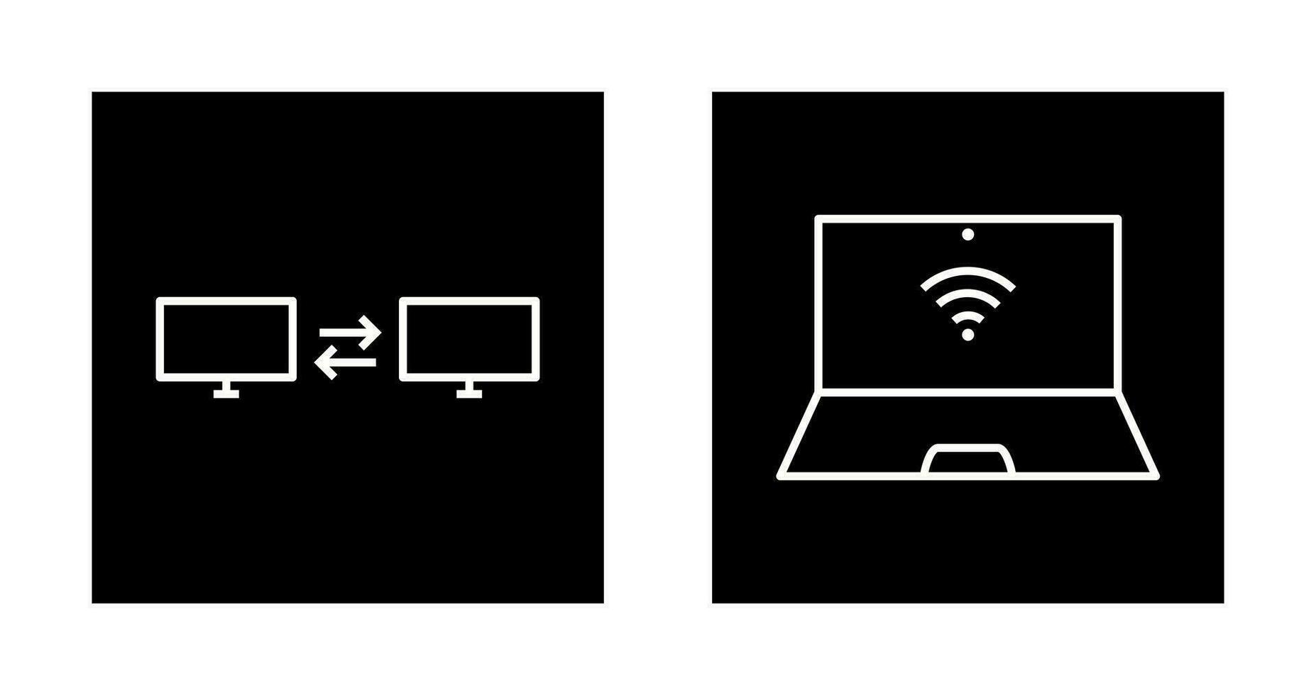 sharing system and connected laptop Icon vector