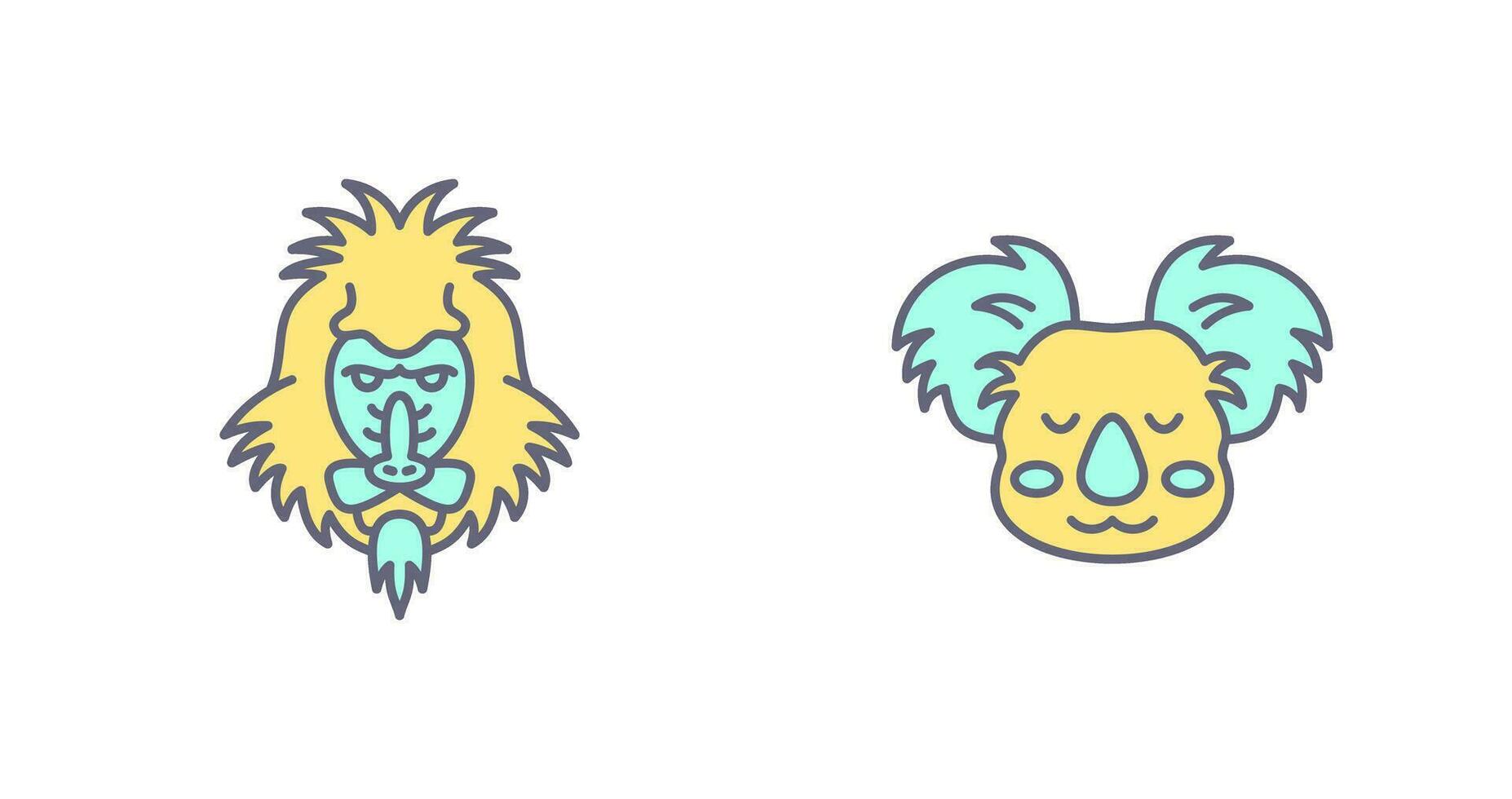Mandrill and Koala Icon vector