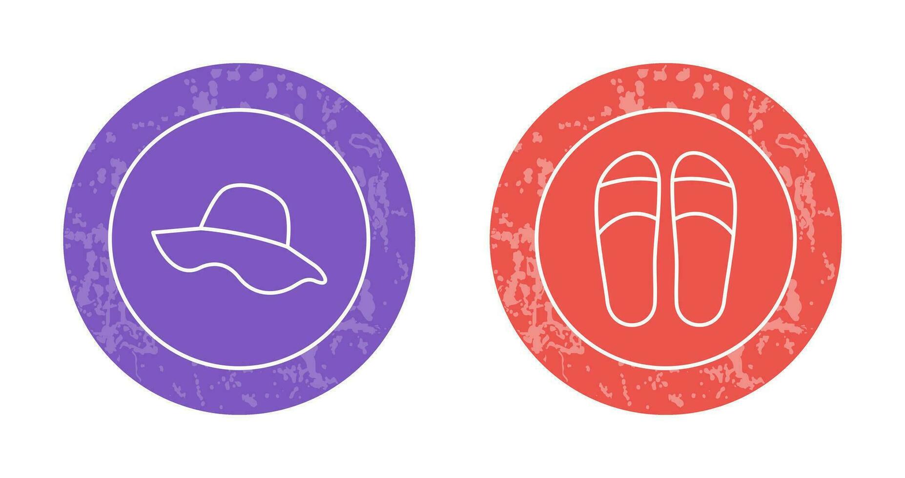 sombrero y zapatillas icono vector