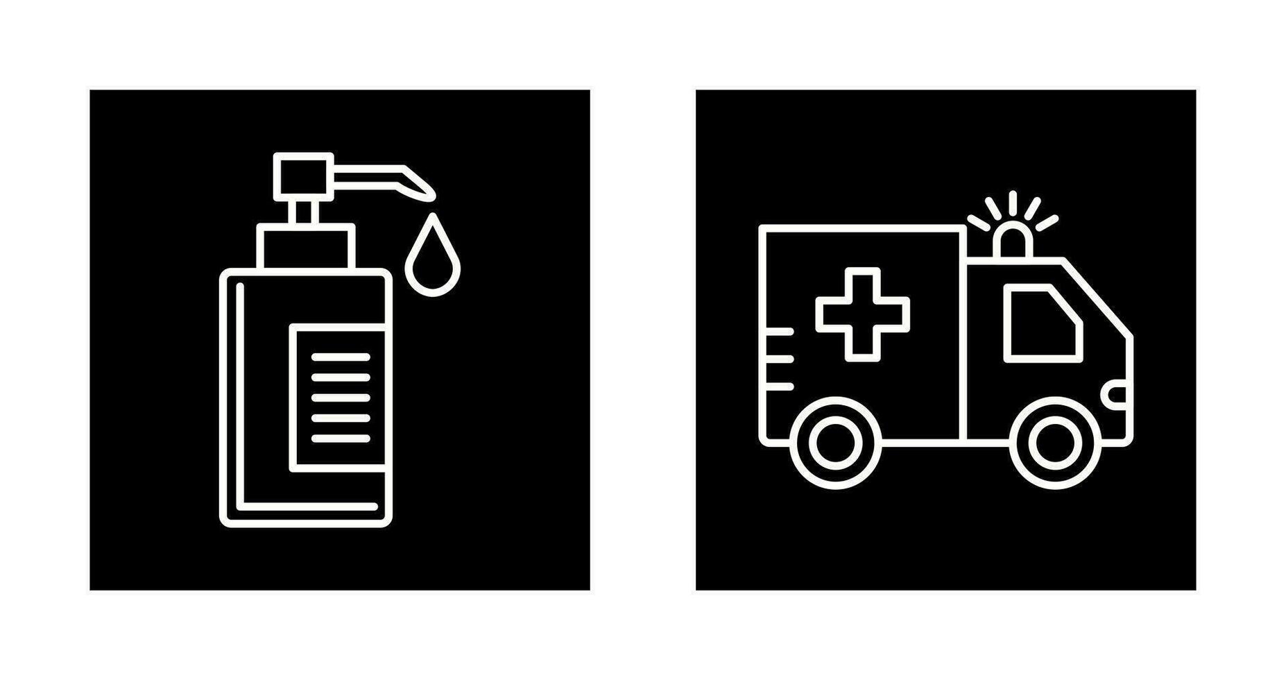 Hand Soap and Ambulance Icon vector