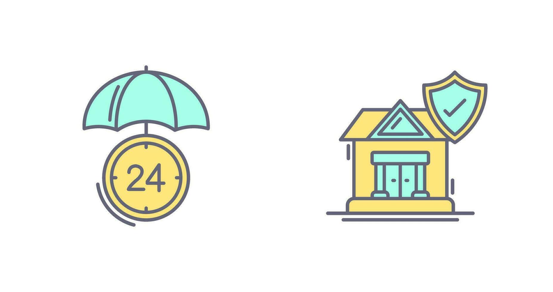 Protection and House  Icon vector