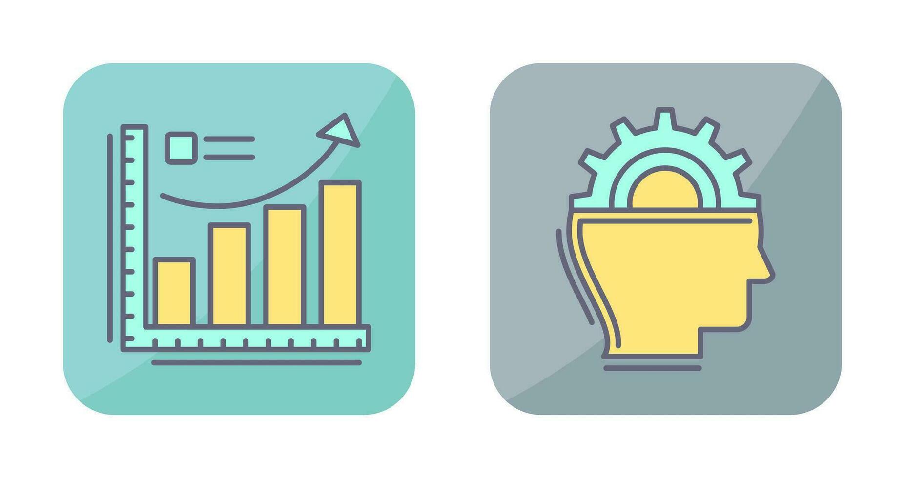 Growth Chart and Machine Learning Icon vector