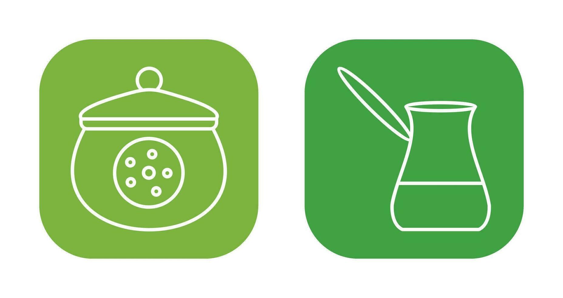 cookie jar and cezve Icon vector