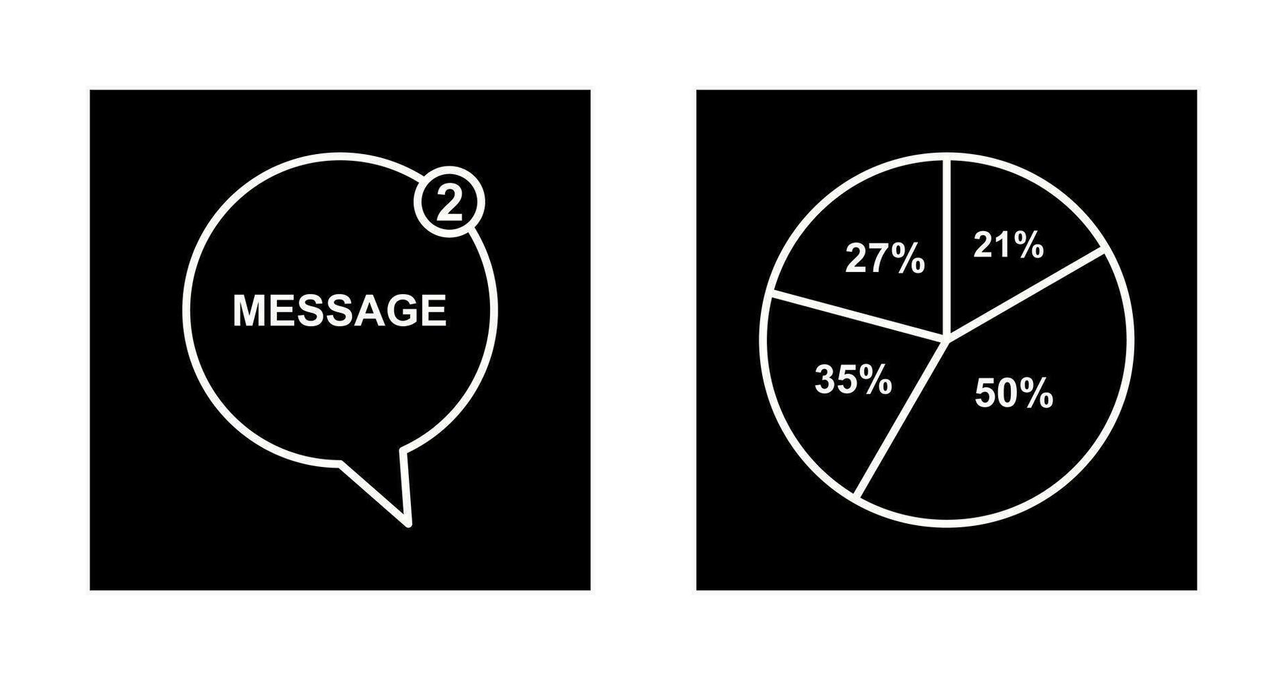Message Bubbles and Pie Chart Icon vector