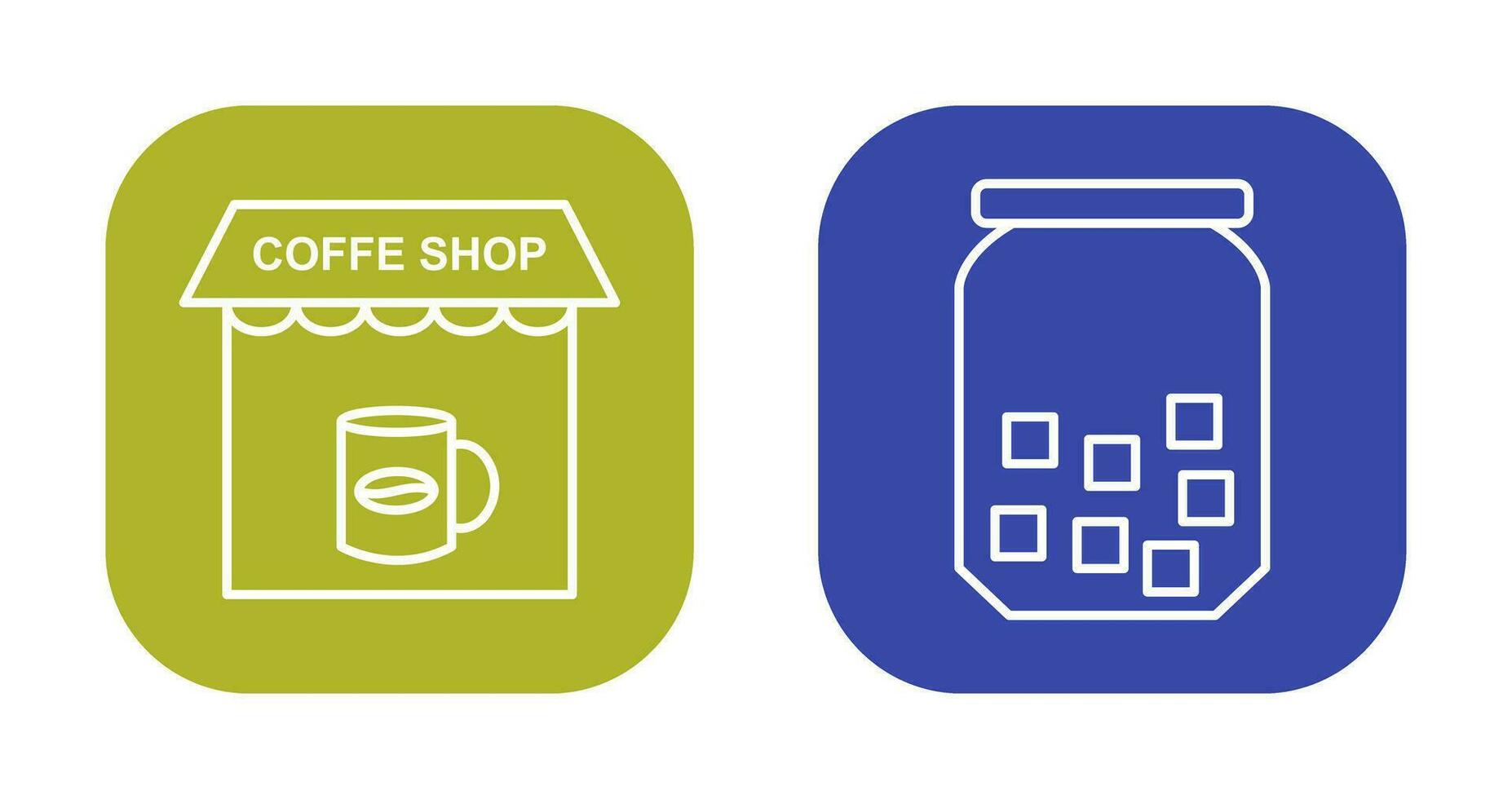 Coffee Shop And sugar Bottle  Icon vector