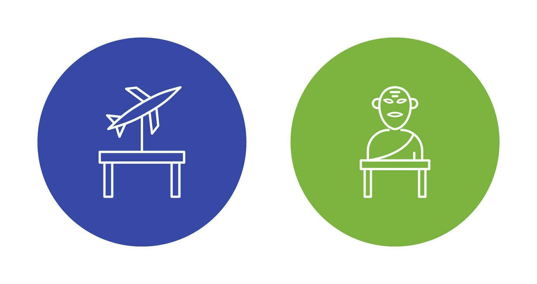 Jet Exhibit and Greek god Icon vector