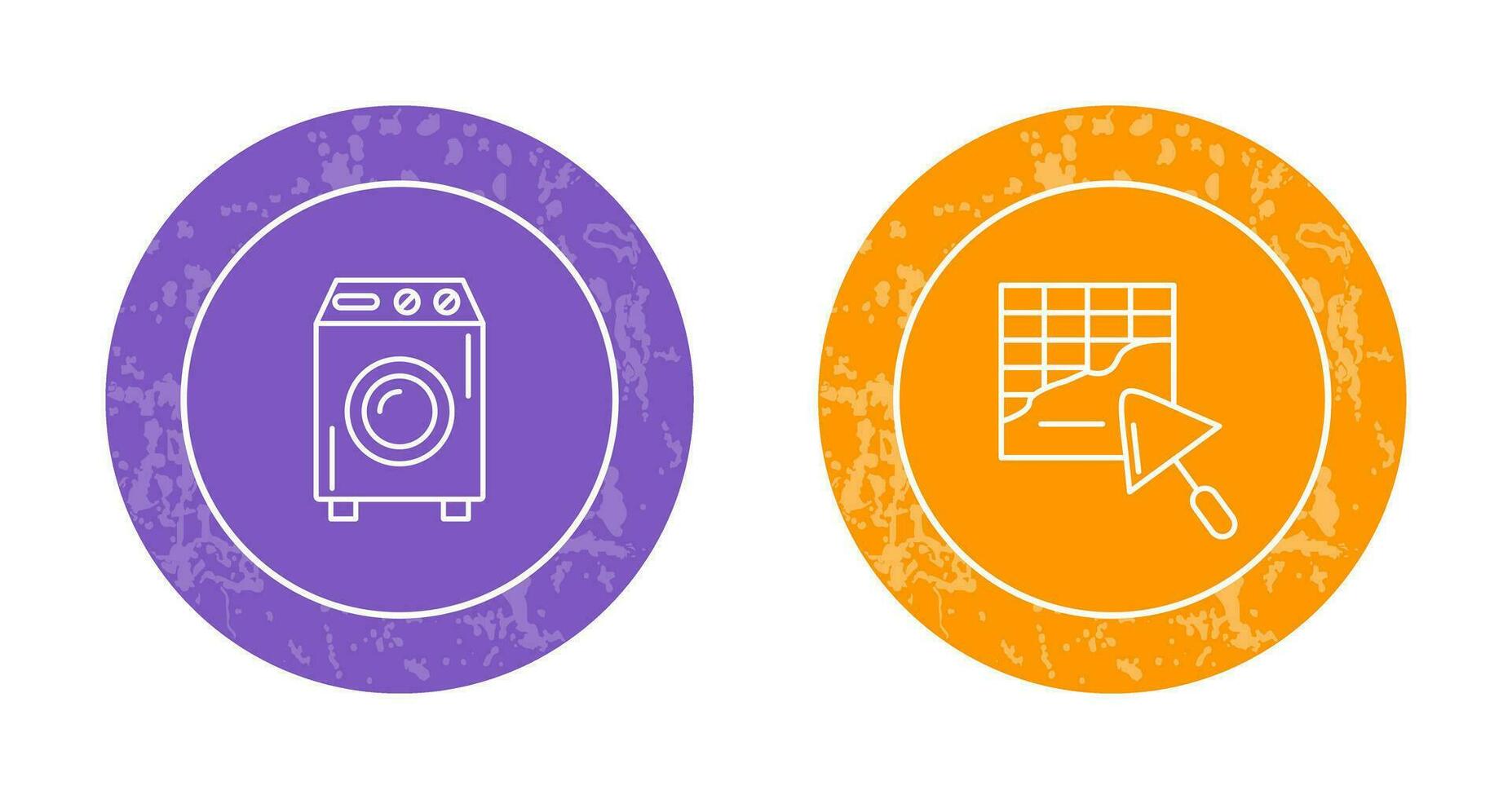 Washing Machine and Plastering Icon vector