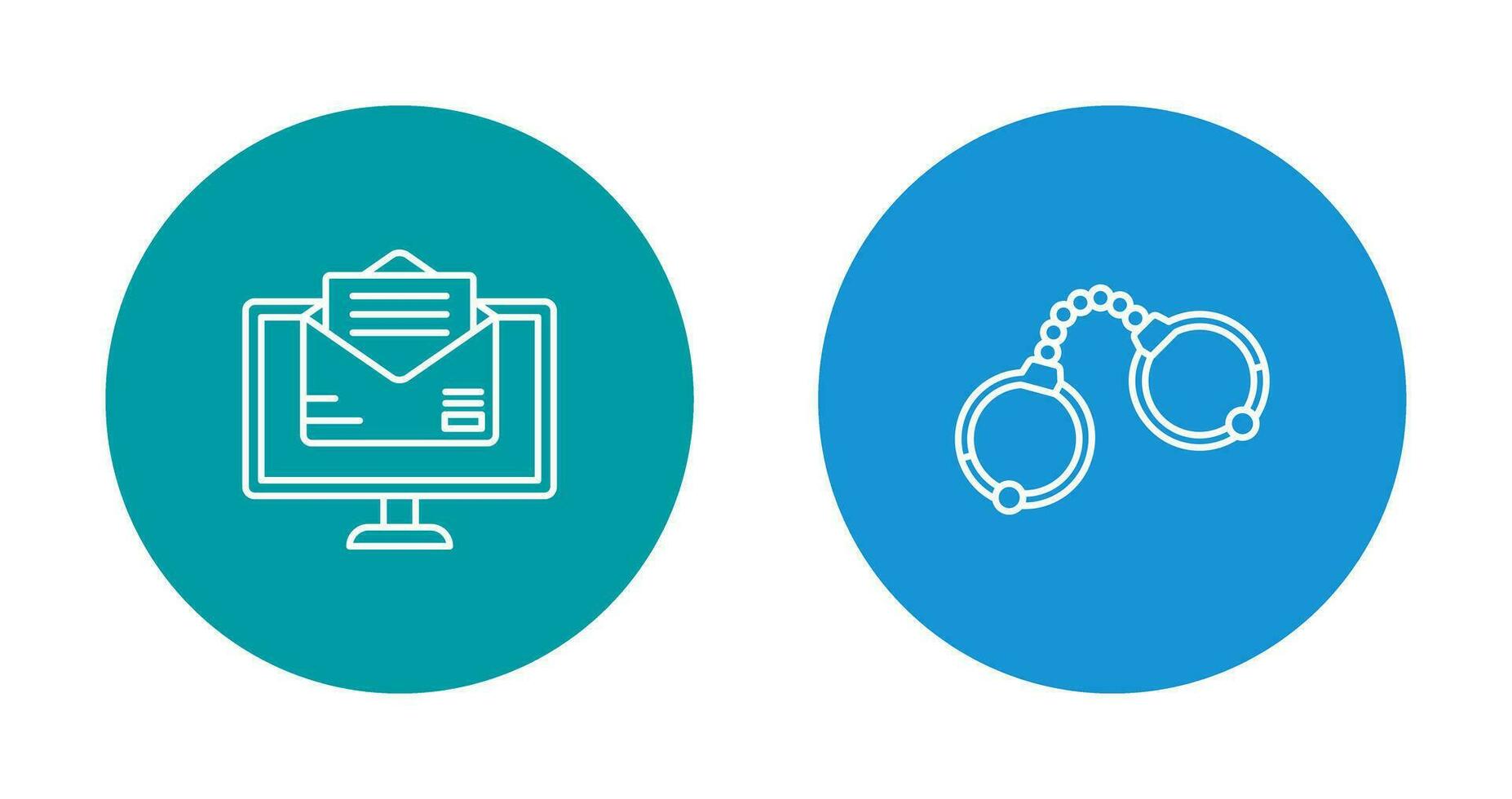 Mail and Handcuffs Icon vector