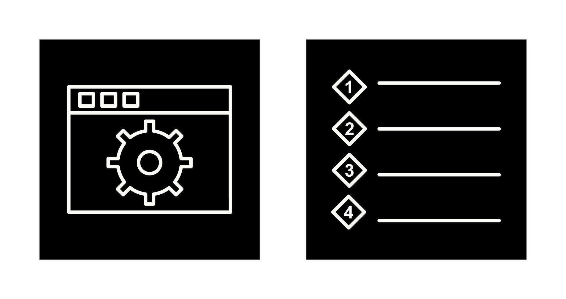settings and numbered lists Icon vector