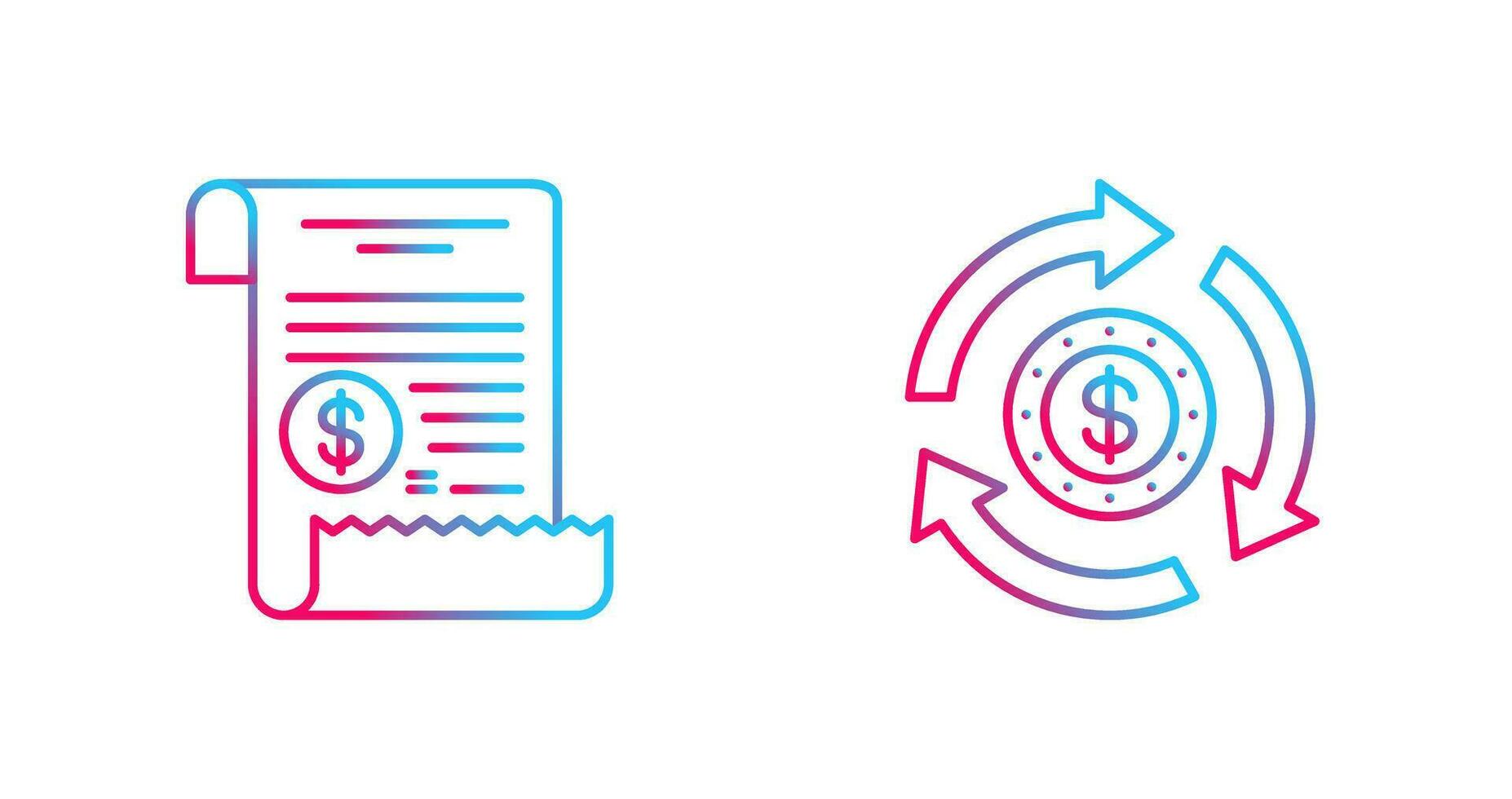 Turnover and Receipt Icon vector