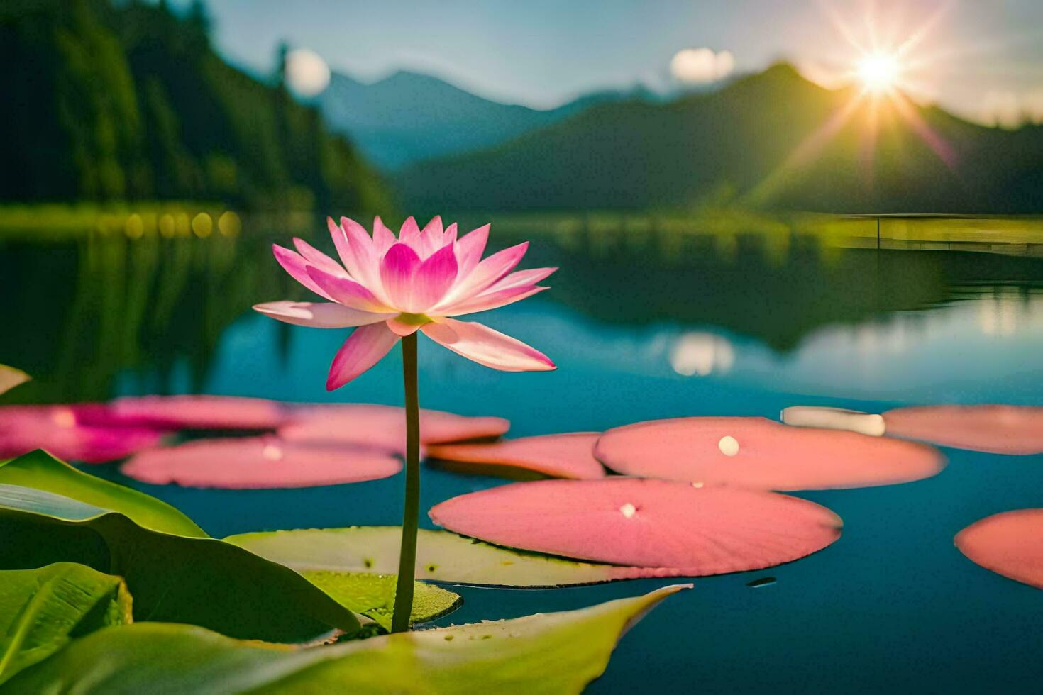the lotus flower is a symbol of peace and harmony. AIGenerated