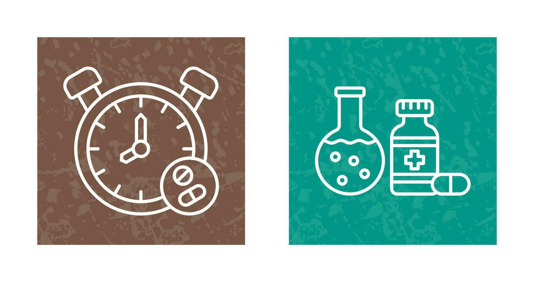 Clock and test tube Icon vector