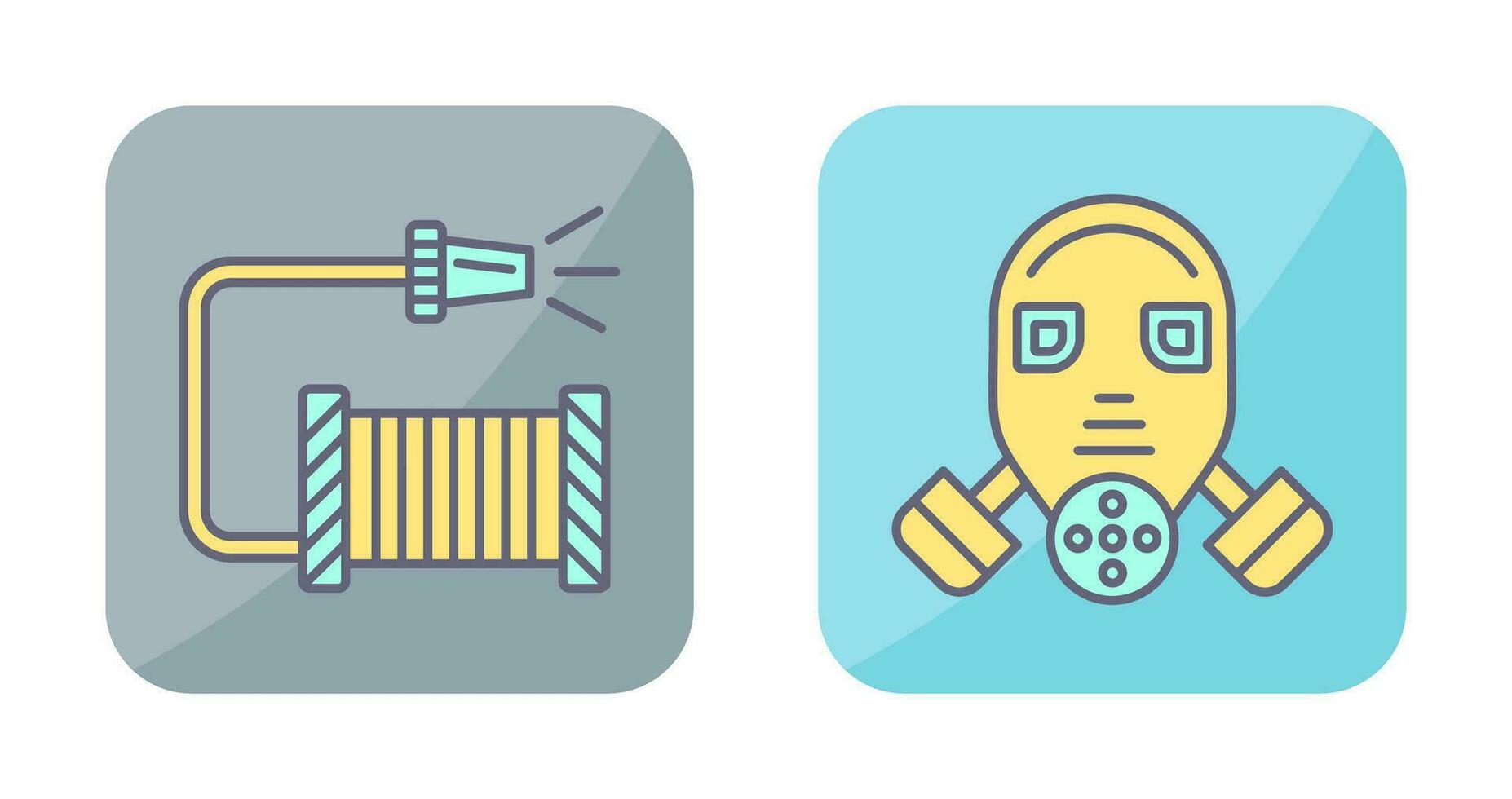 Water Hose and Gas Mask Icon vector