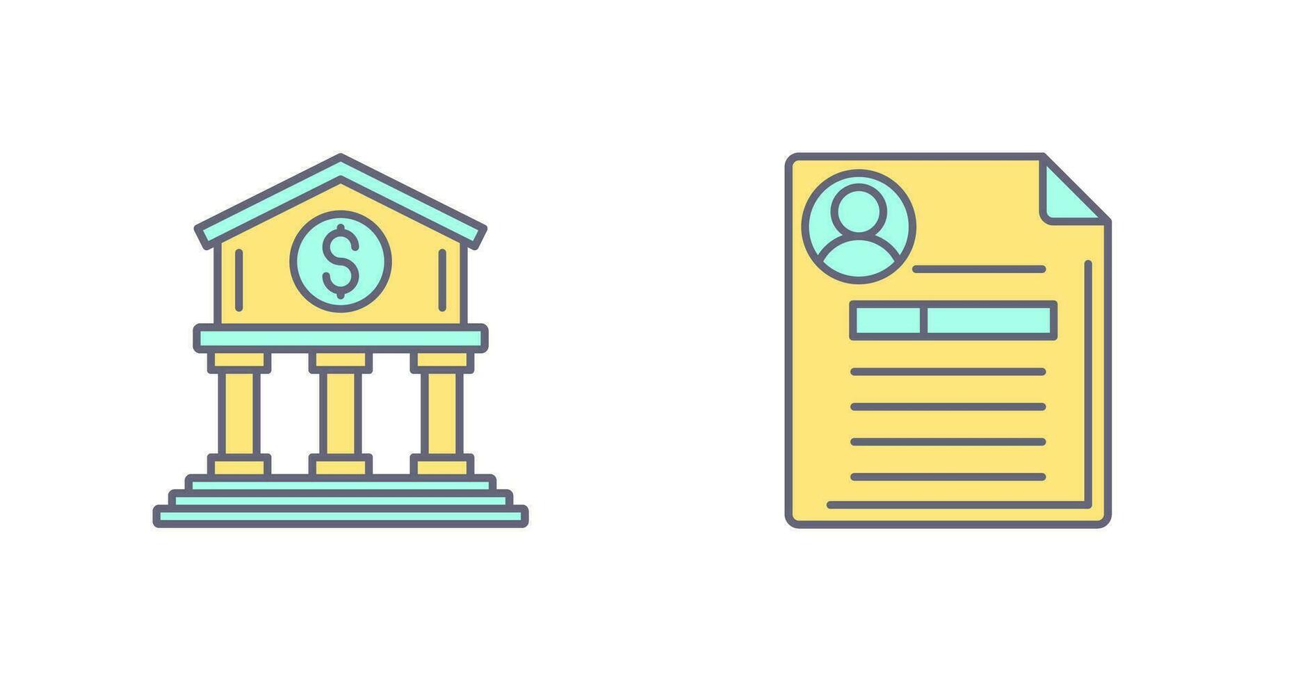 Bank and Contract Icon vector