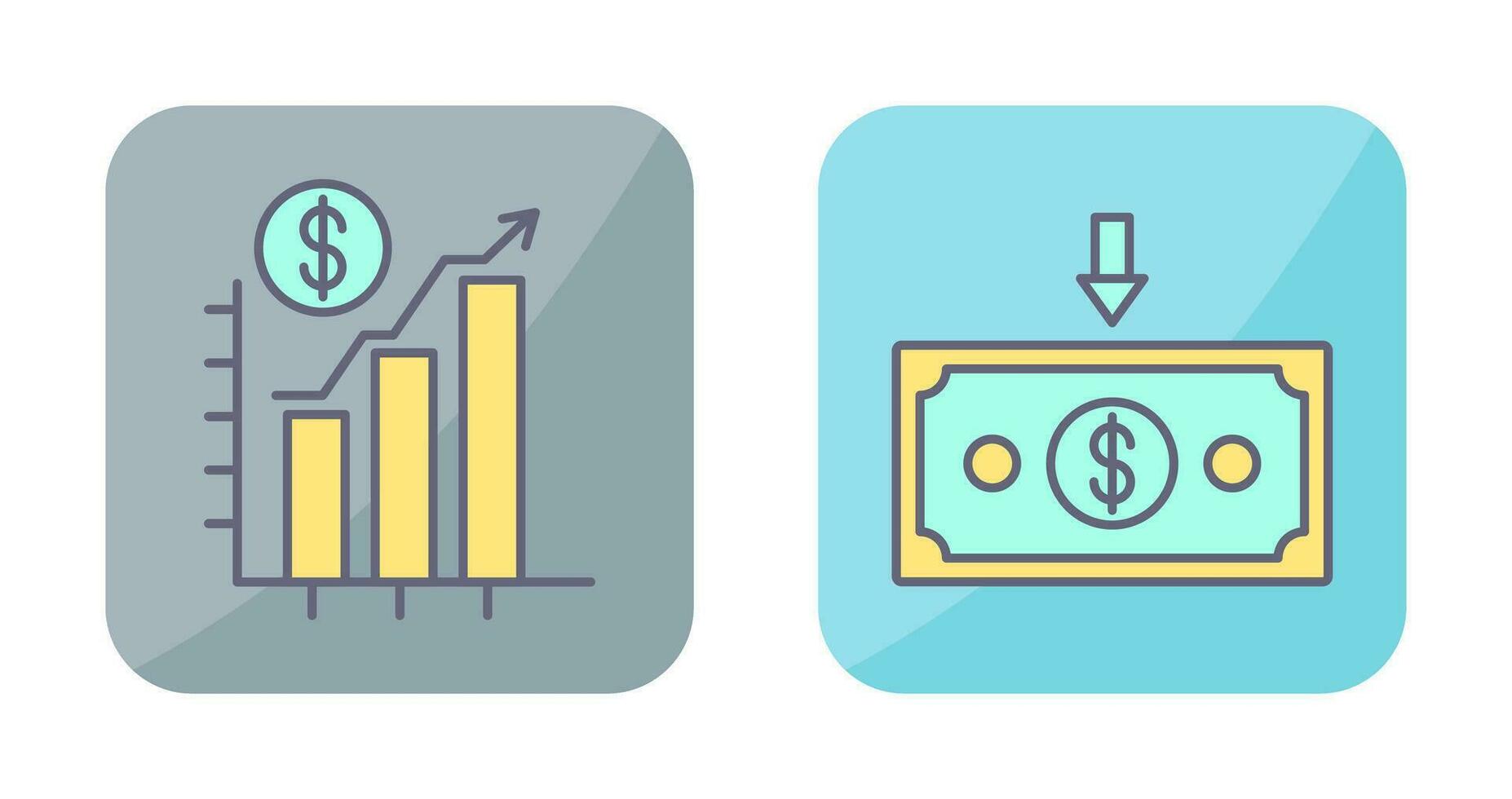 Chart Up and Money Down Icon vector