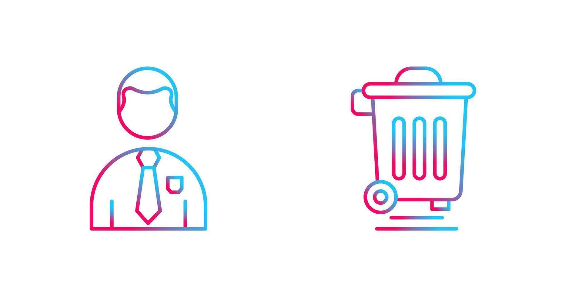 Employee and Dustbin Icon vector
