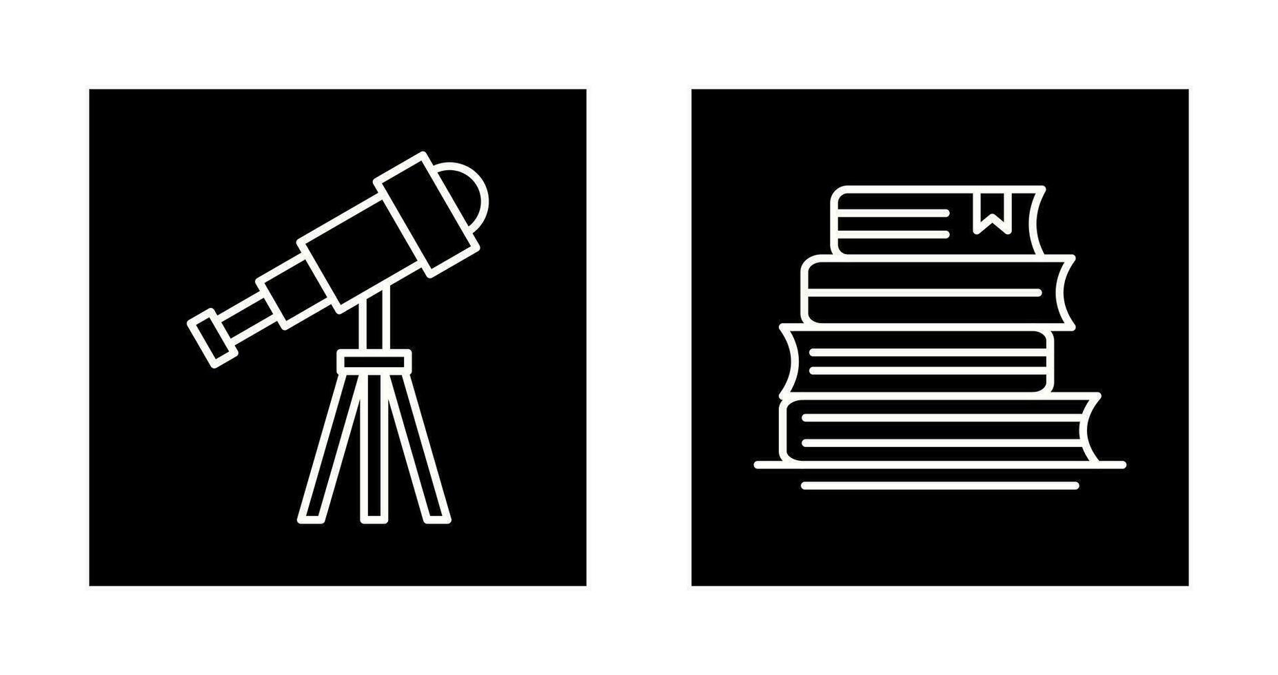 Telescope and BooksSnack and Money Icon vector