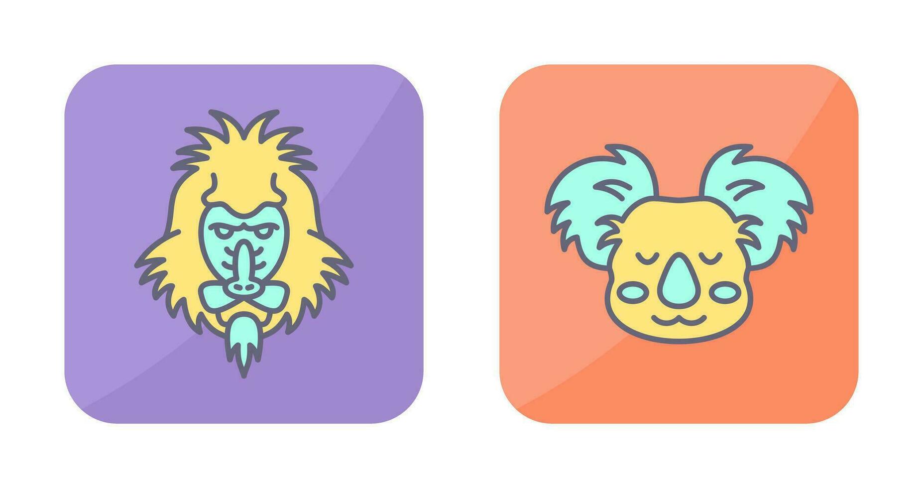 Mandrill and Koala Icon vector