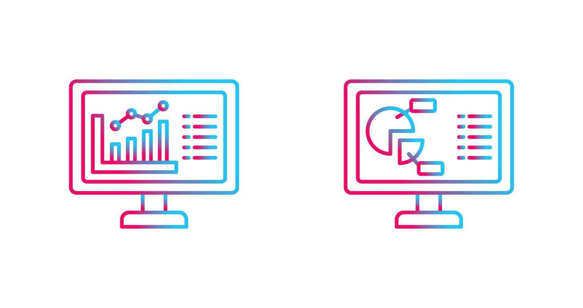 Graph and Pie Chart Icon vector