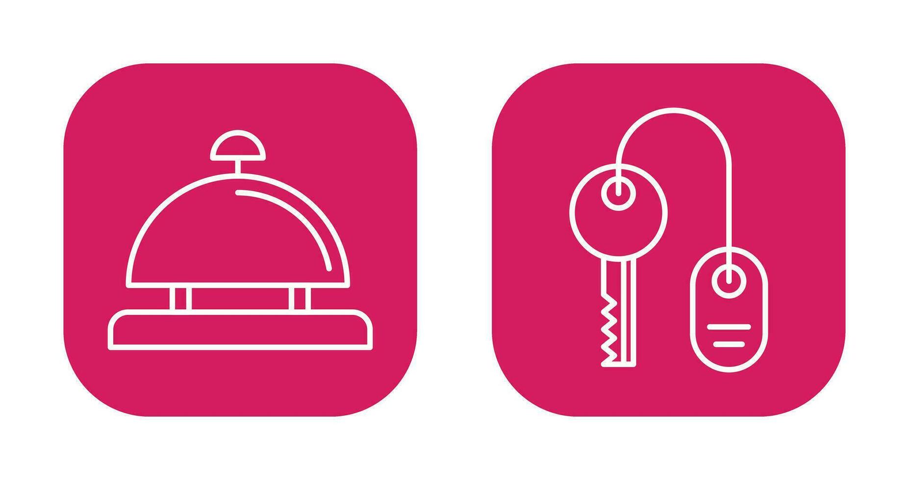 Room key and Desk Bell Icon vector