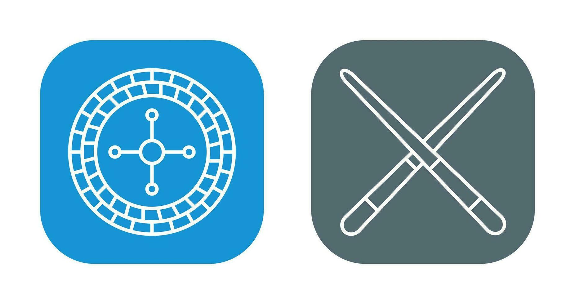 roulette and Pool cue  Icon vector