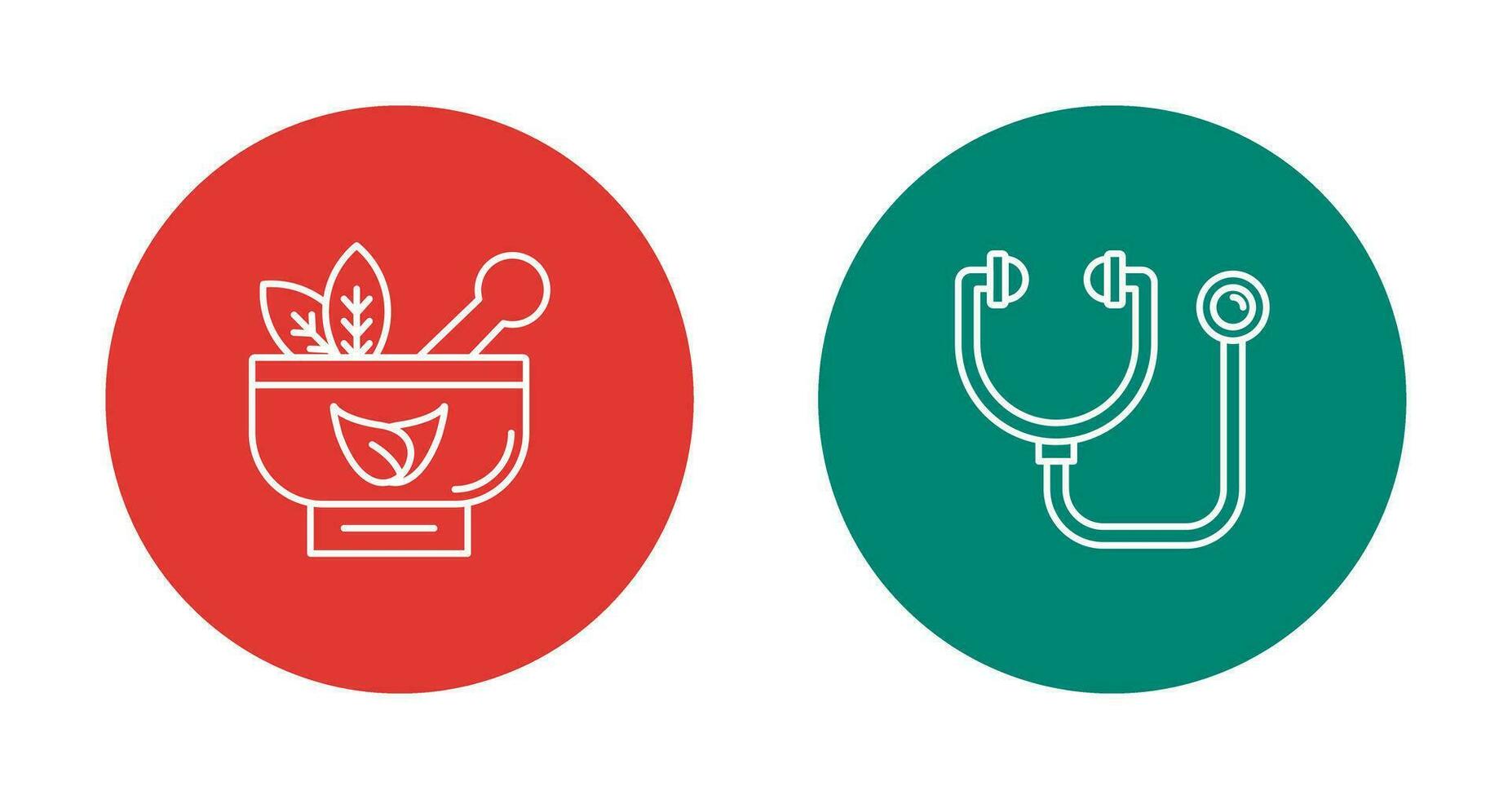 Ayurvedic and Stethoscope Icon vector