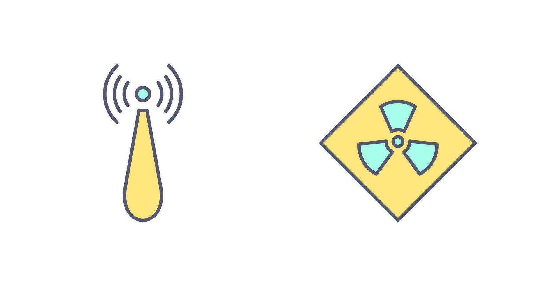 non ionizing radiation and radiation Icon vector