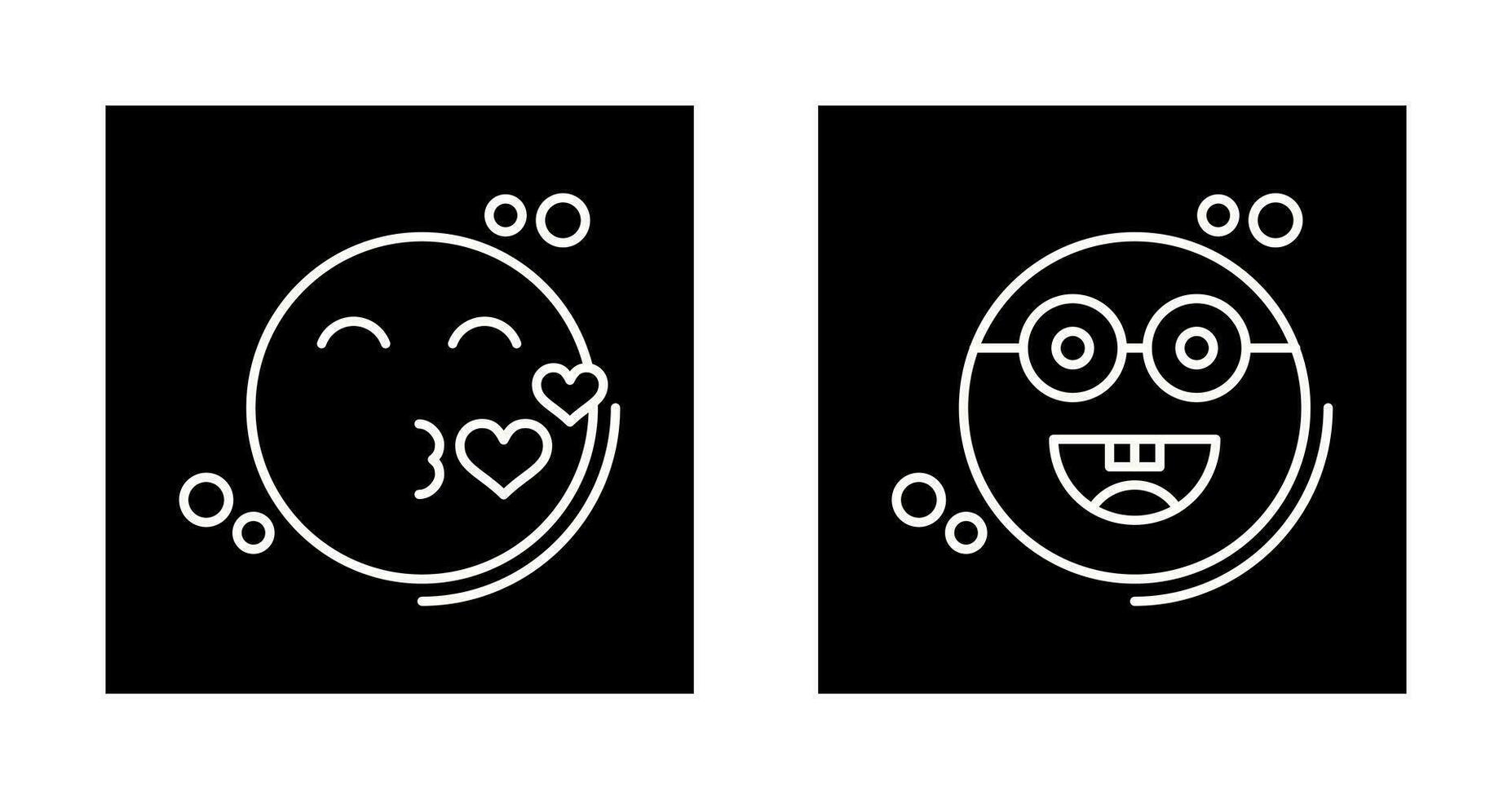 Kiss and Glasses Icon vector