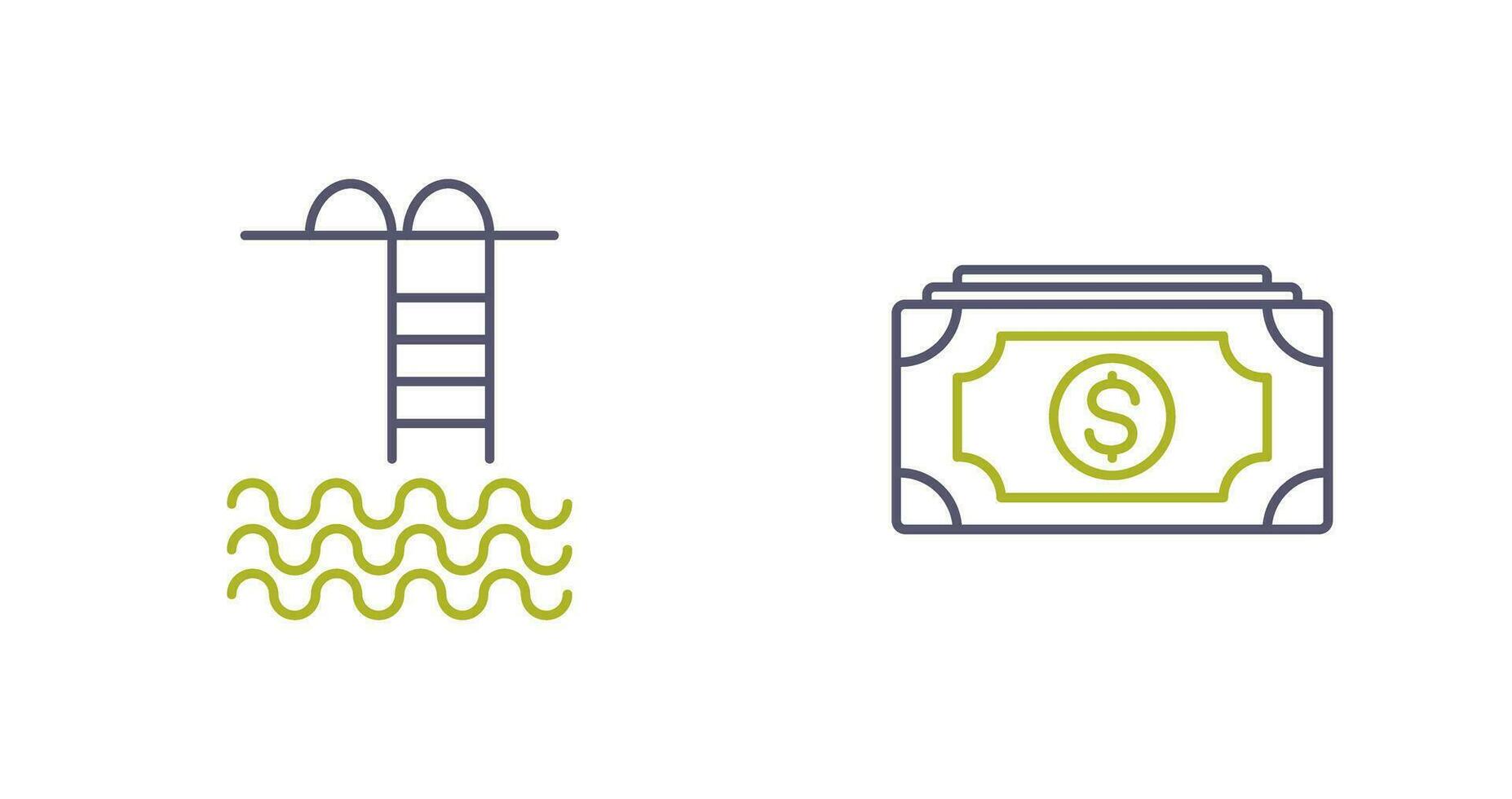 Swiming pool and Money Icon vector