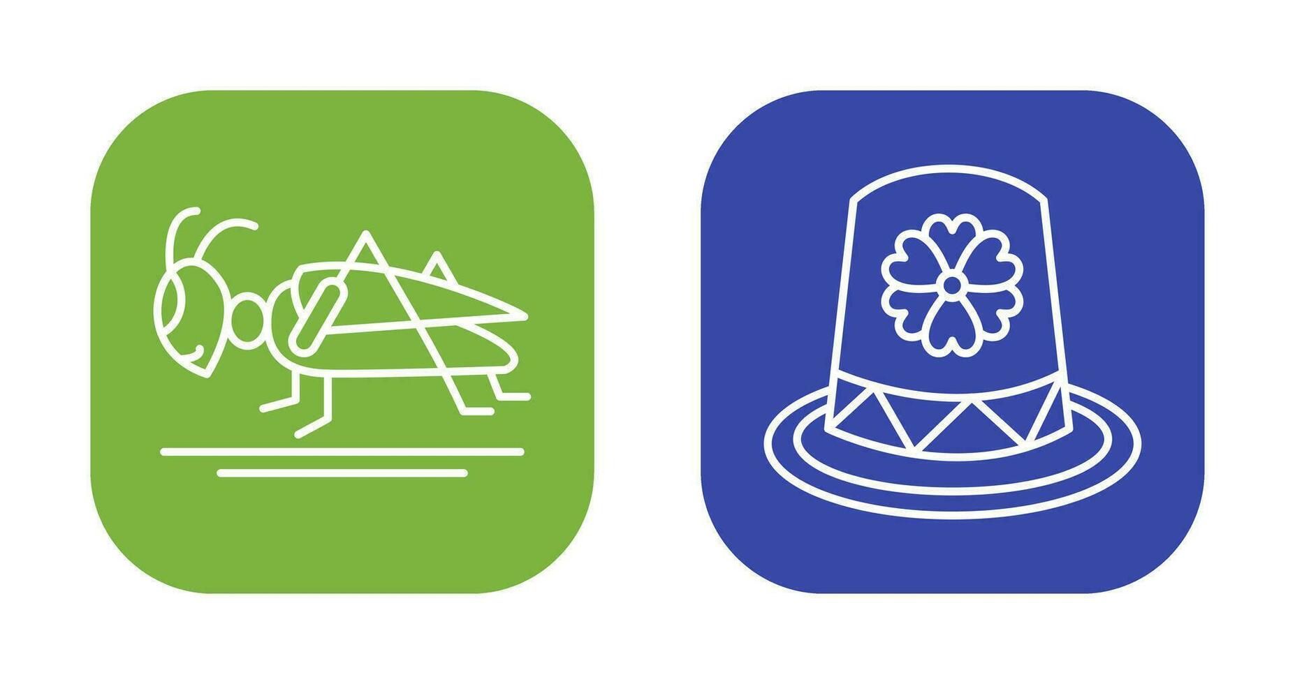 Grasshopper and Hat Icon vector