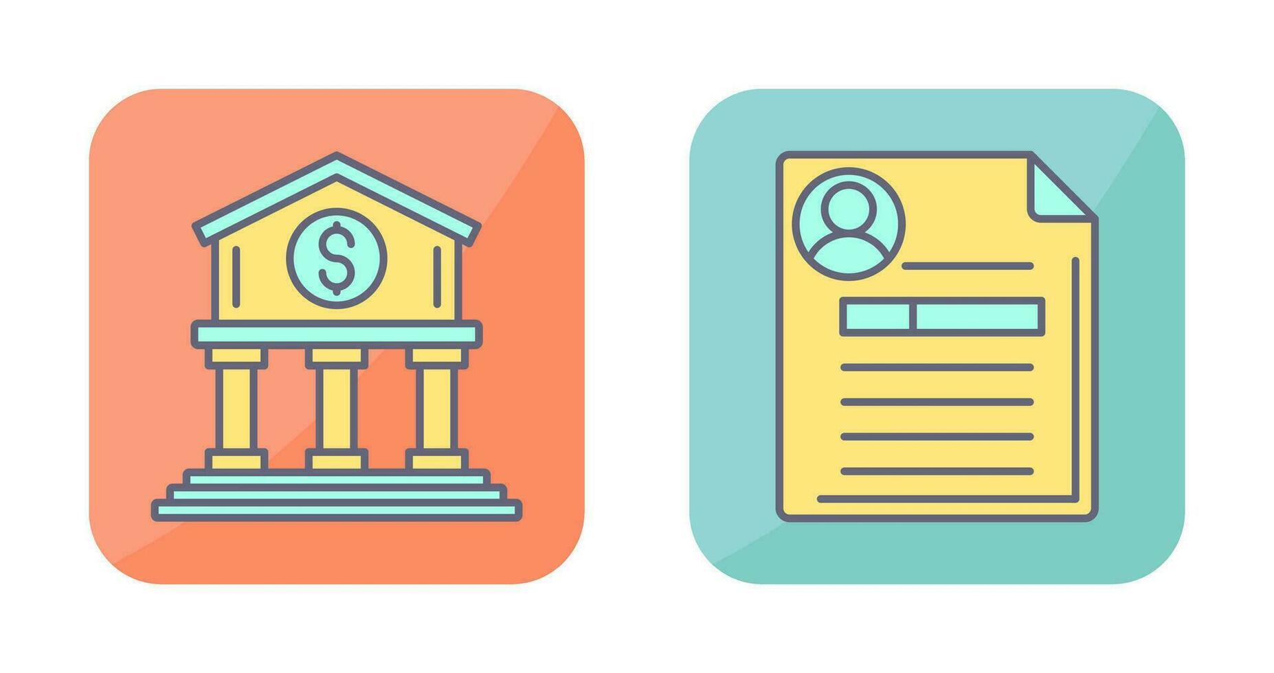 Bank and Contract Icon vector