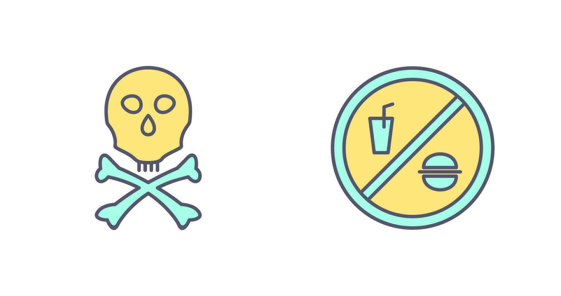 death sign and no foods or drink  Icon vector