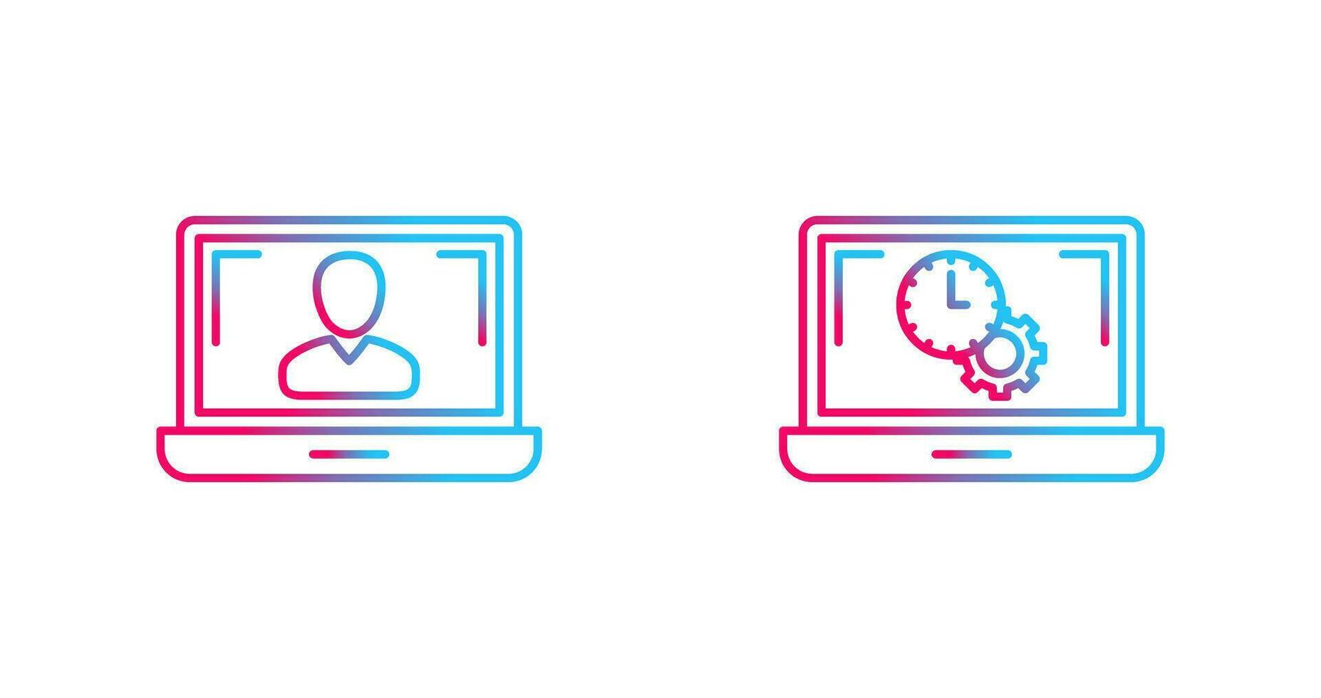 Flex Time and Online Lesson Icon vector