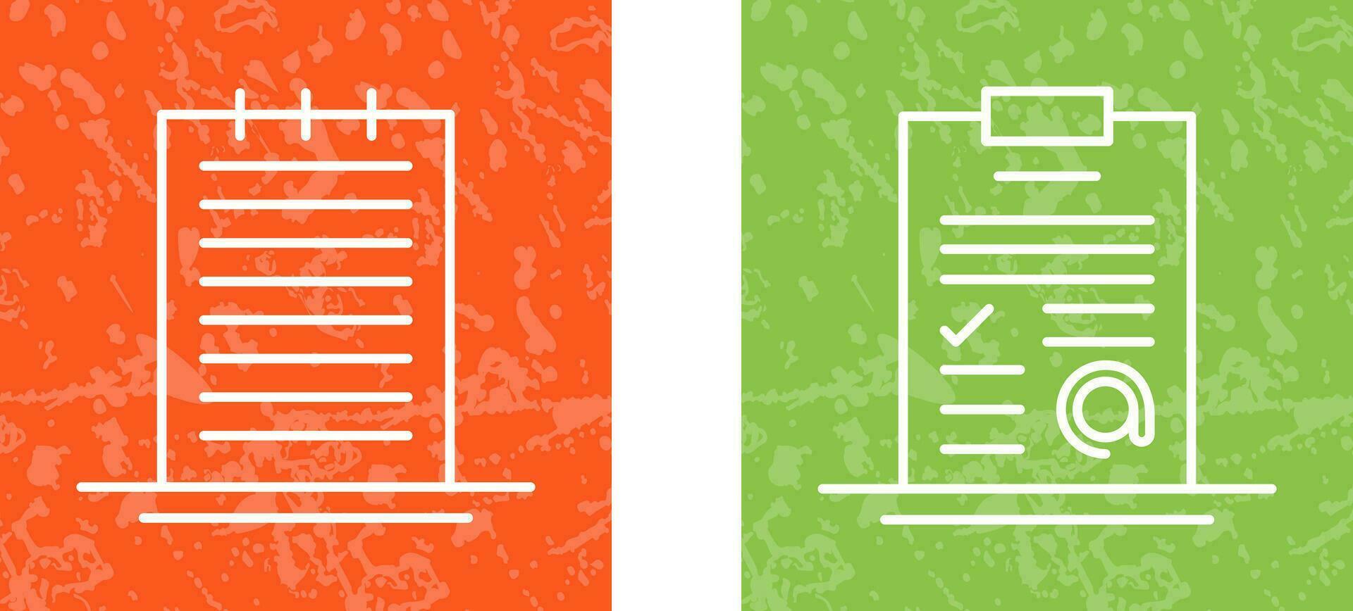 Notes and AT Sign Icon vector