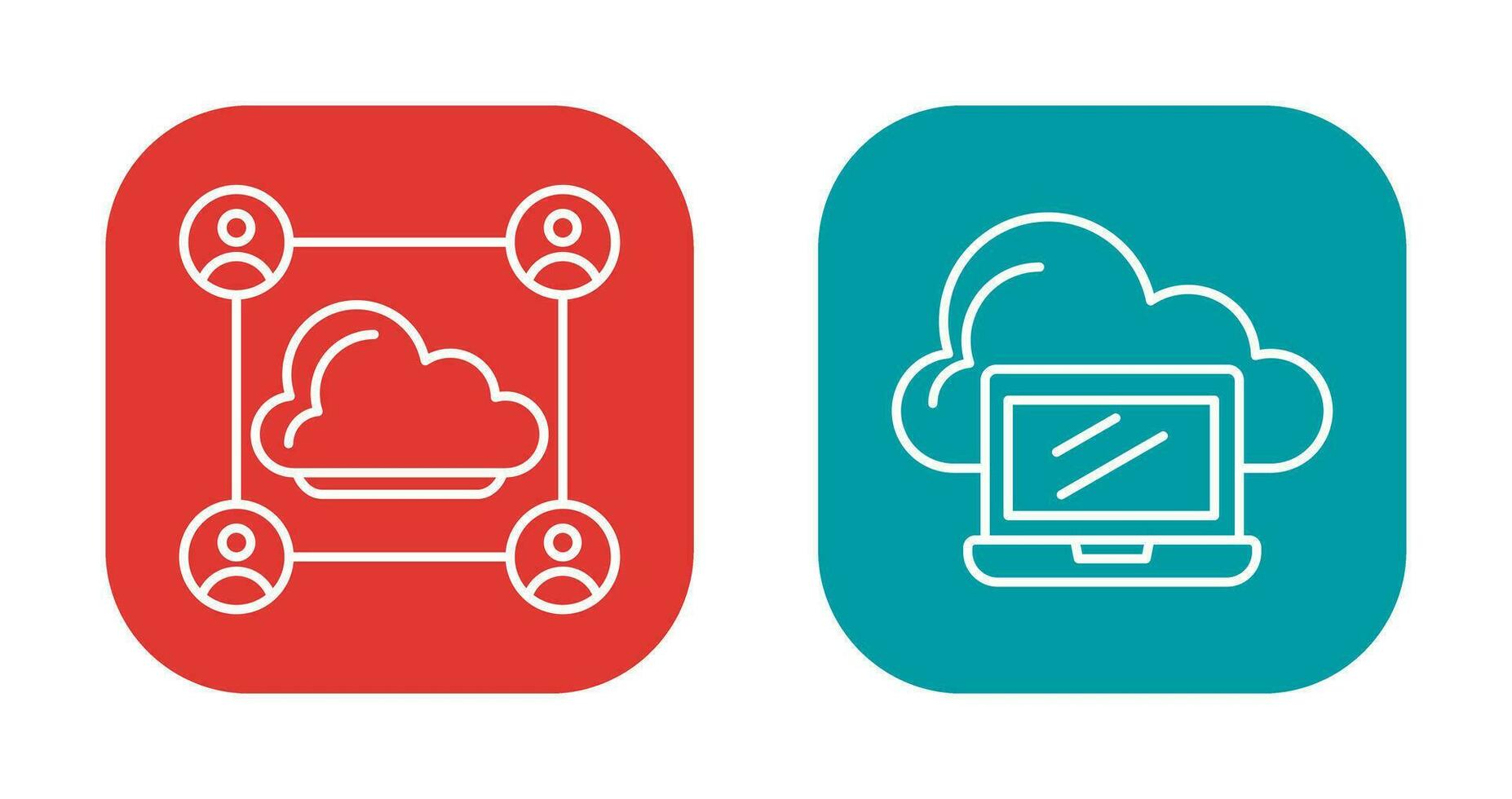 Network and Laptop Icon vector