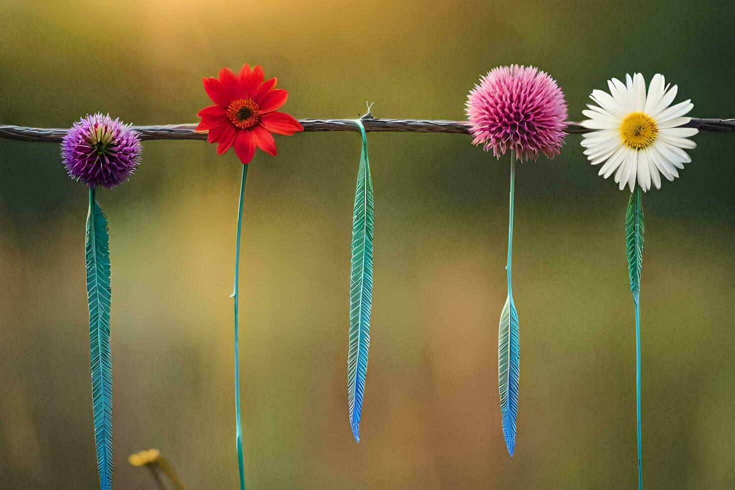 foto fondo de pantalla el cielo, flores, el sol, el césped, el campo, el campo,. generado por ai