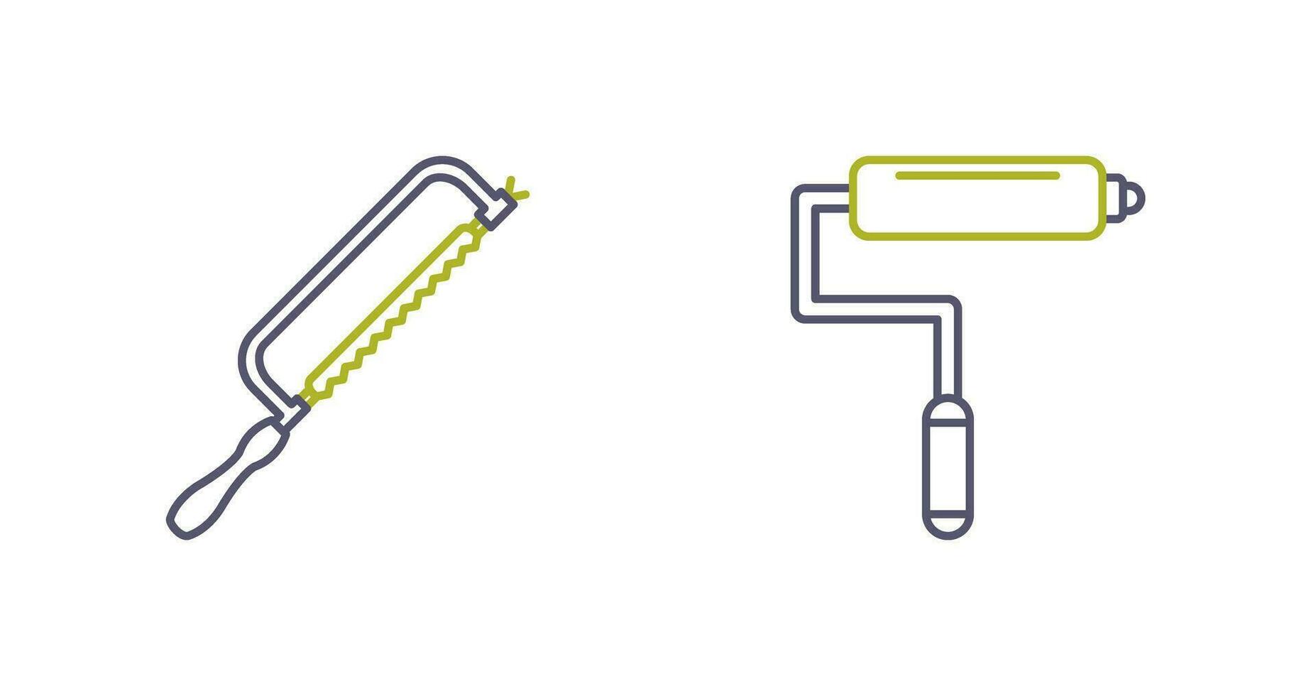 Hacksaw and Paint Roller Icon vector