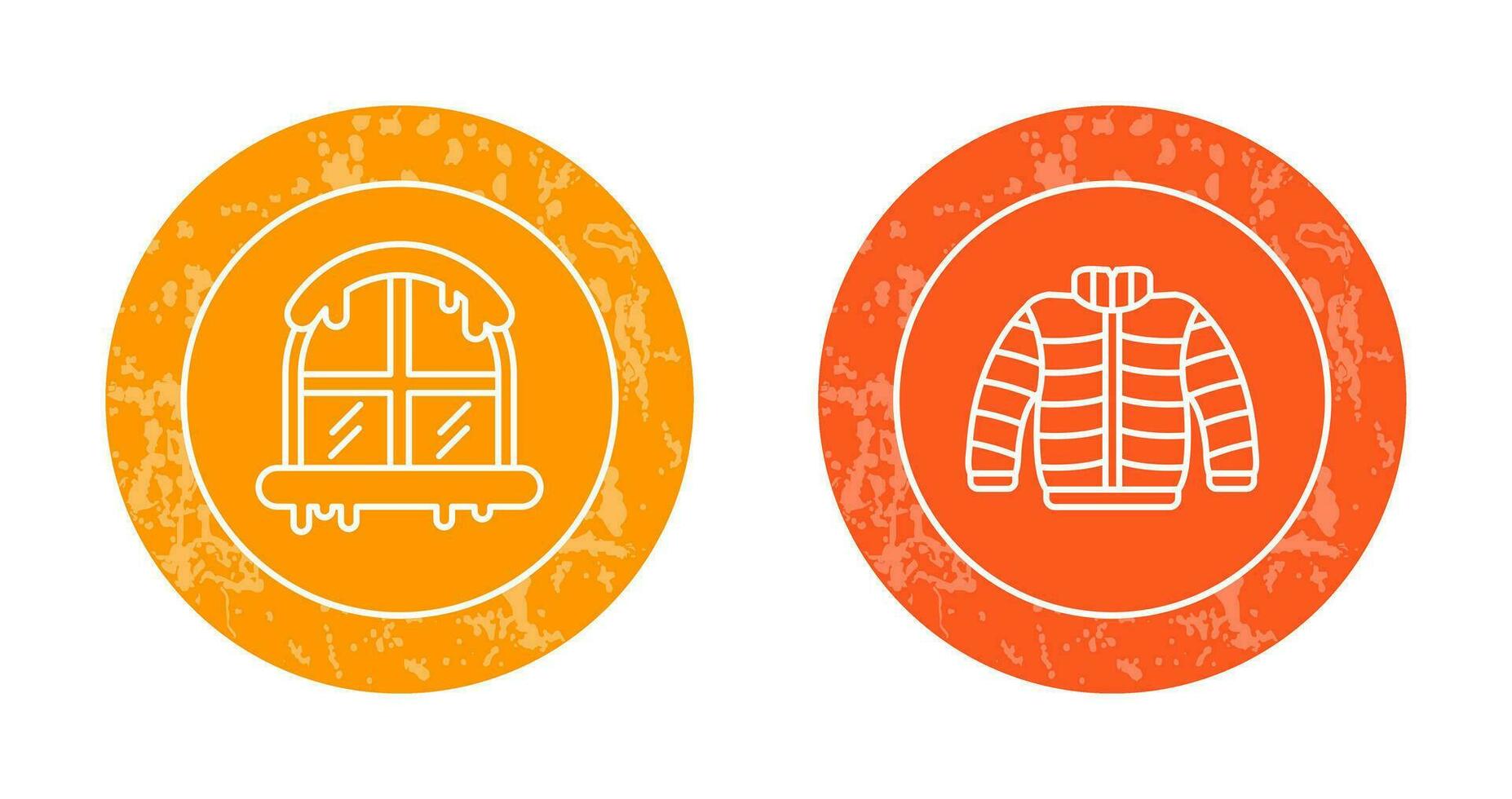 Window and Winter Clothes Icon vector