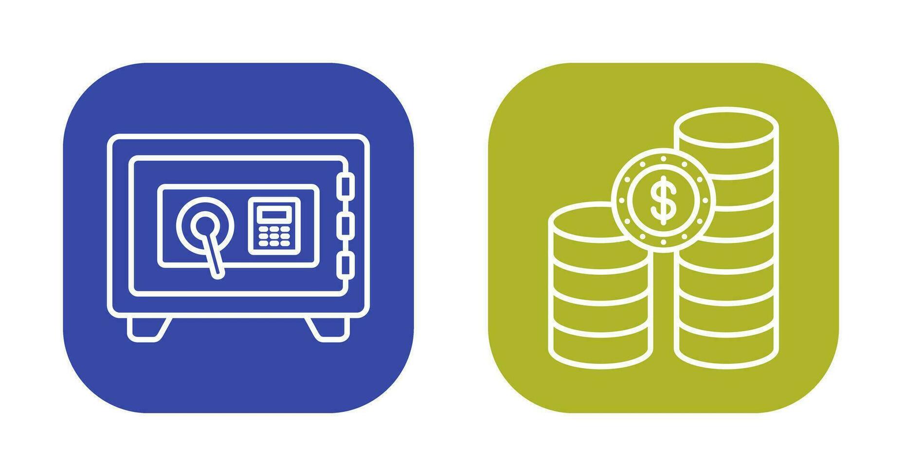 Safe Box and COINS Icon vector