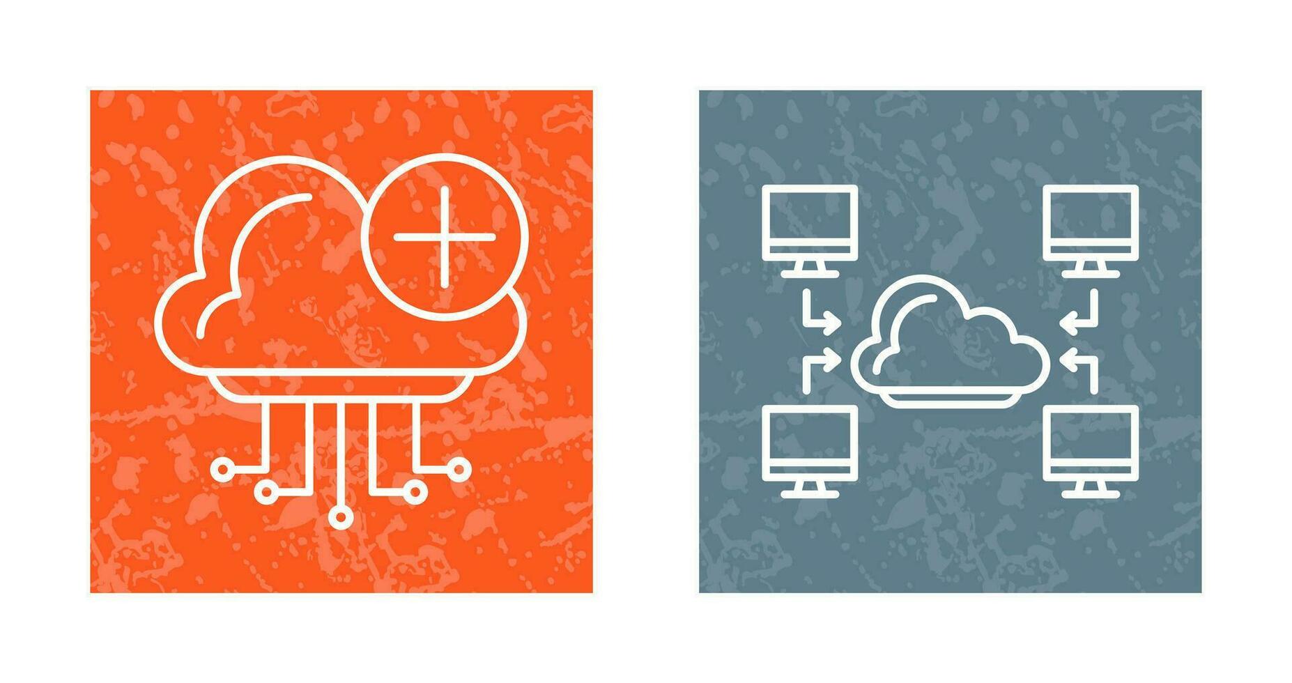 nube informática y computadora icono vector